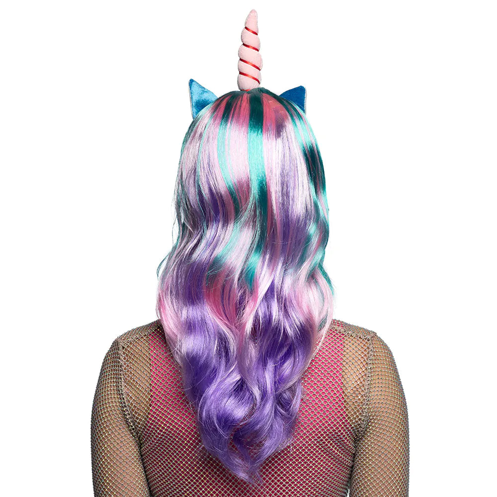 Daydream UV Unicorn Wig – Colorful Women's Wig with Horn &amp; Blacklight Effect 3