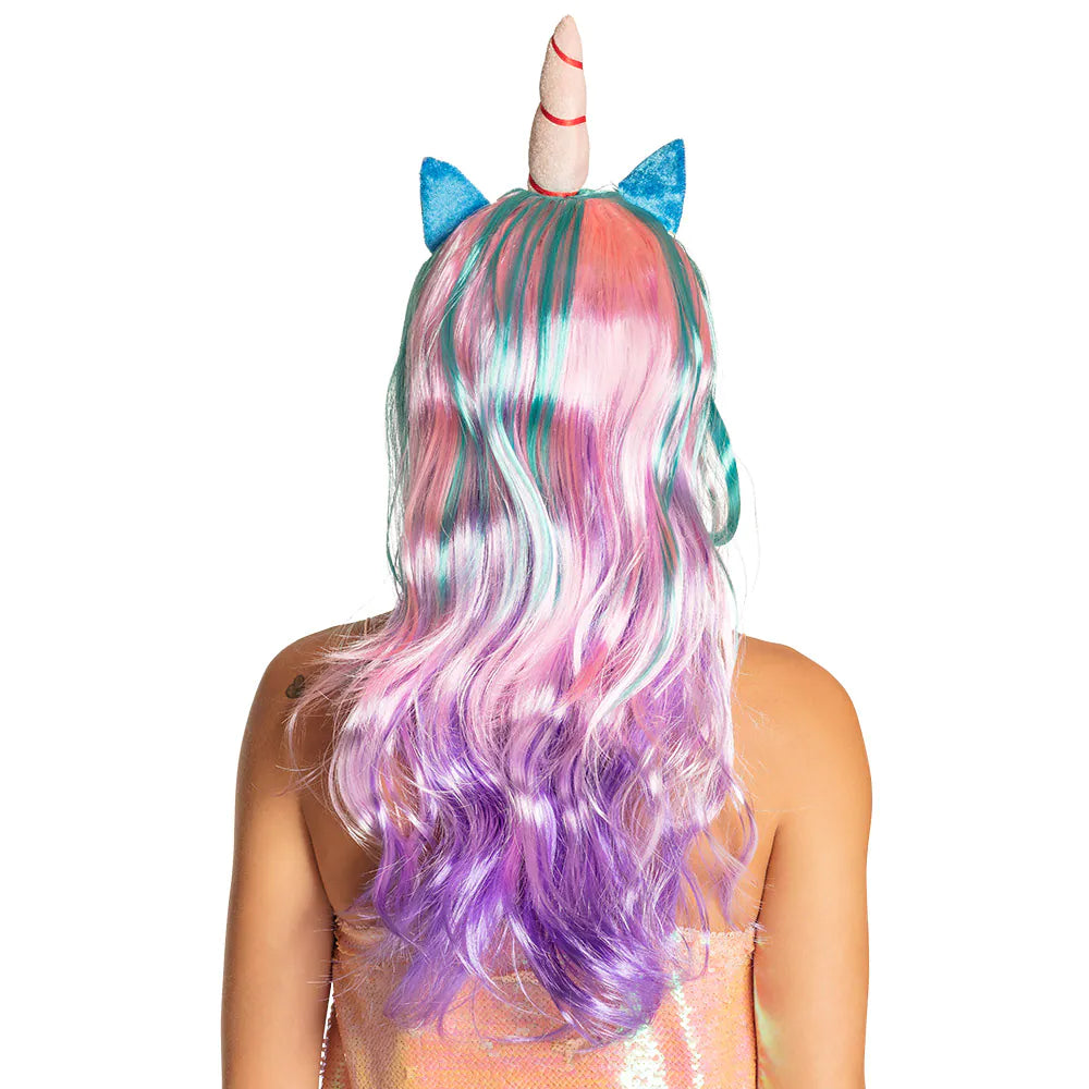 Daydream UV Unicorn Wig – Colorful Women's Wig with Horn &amp; Blacklight Effect 5
