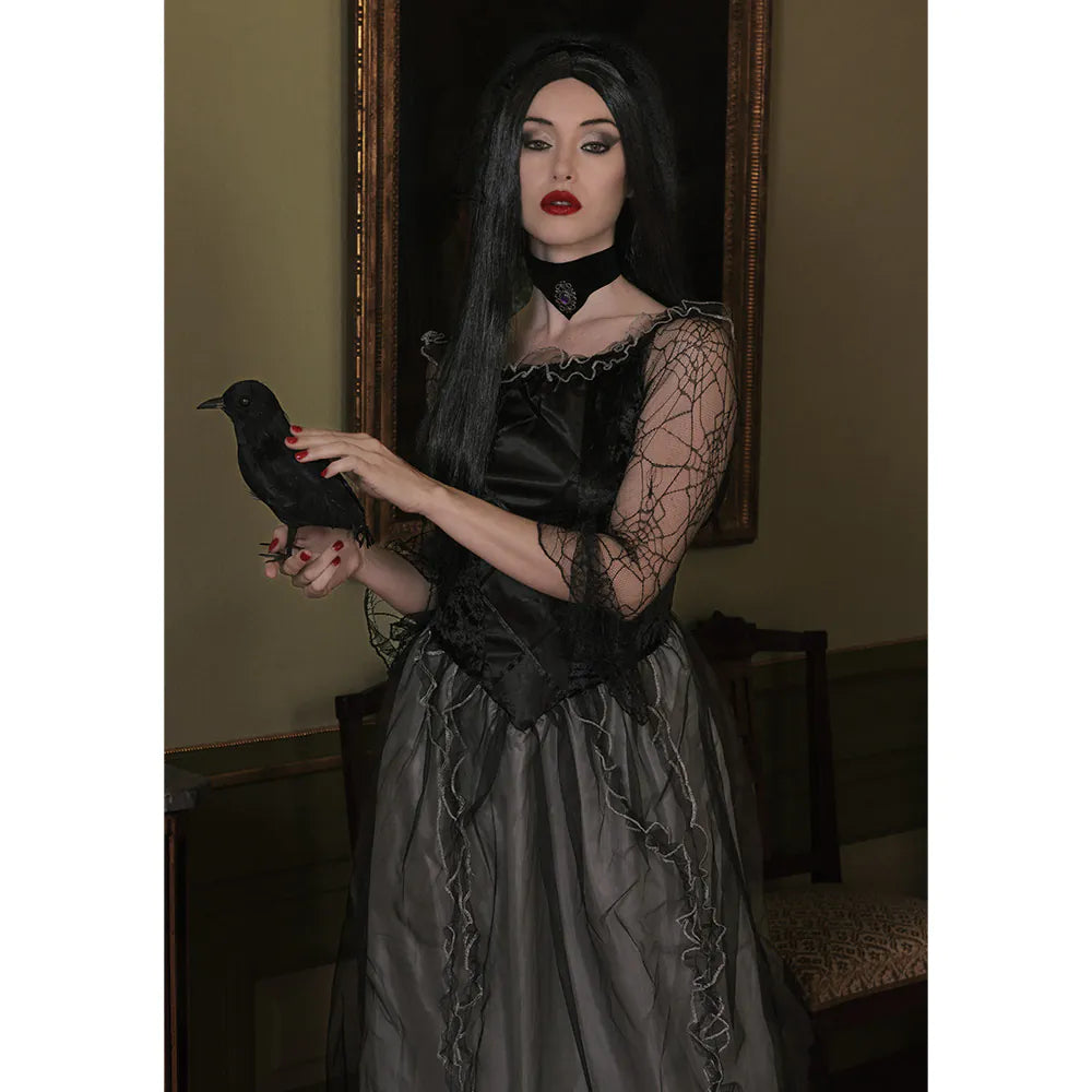 Witch Wig – Long black women's wig for witch costumes &amp; Halloween 5