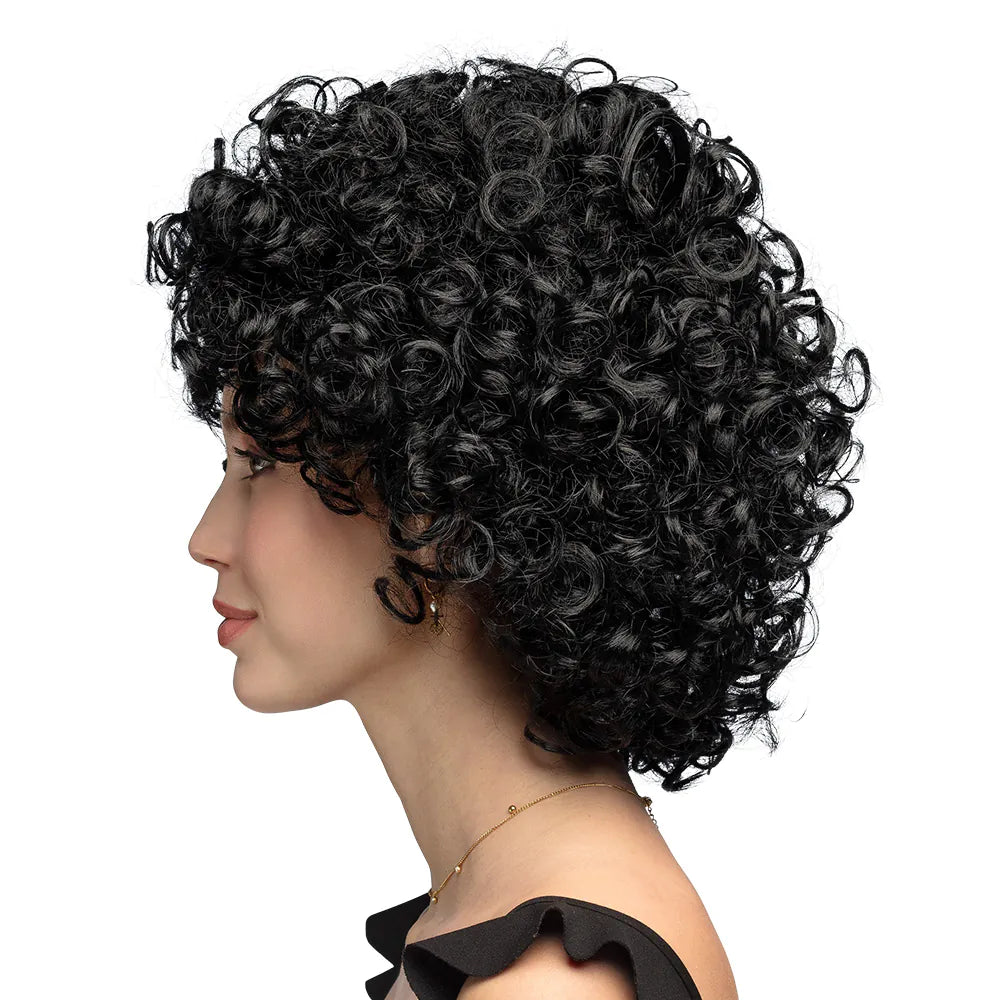 Candice black wig, Afro-style curly wig for women and men, carnival costume 2