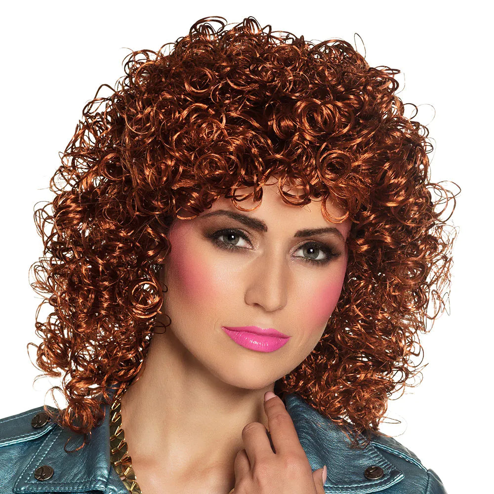 Wig Club – Brown Retro Curly Wig for Women &amp; Men, Carnival &amp; 80s