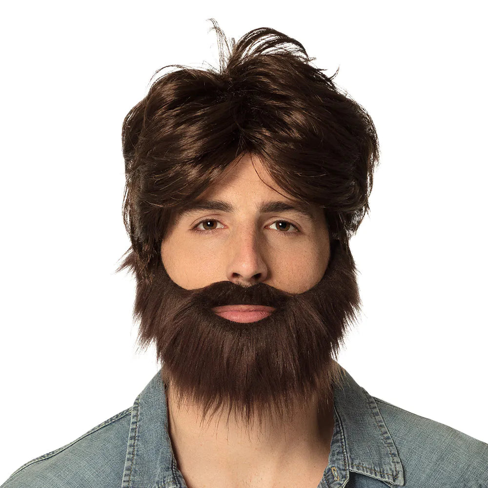Wig Dude with Beard – Brown Men's Wig Set for Carnival &amp; Theme Parties