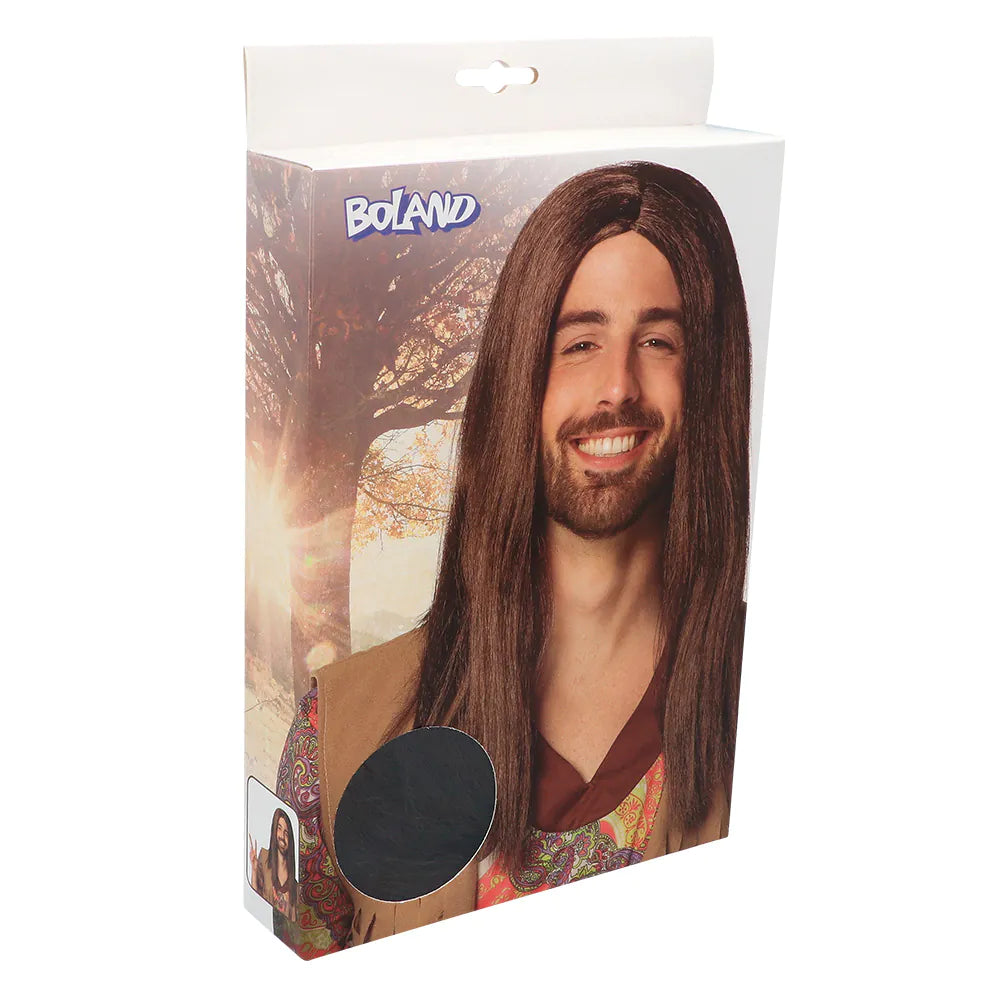 Perücke John lang – Braune Herrenperücke für Karneval, Fasching & Hippie Kostüme 3