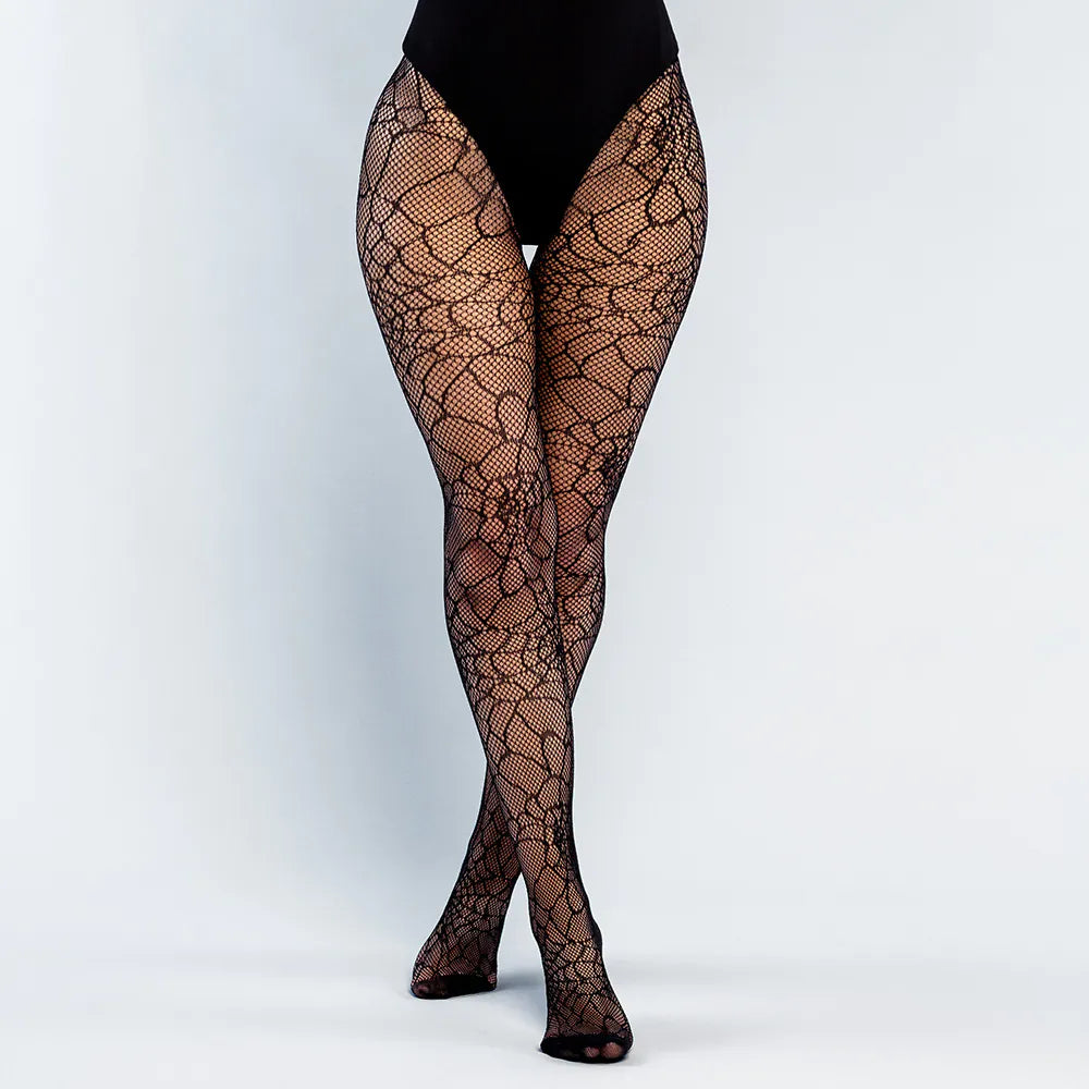 Spiders tights – black fishnet tights with spider pattern 3