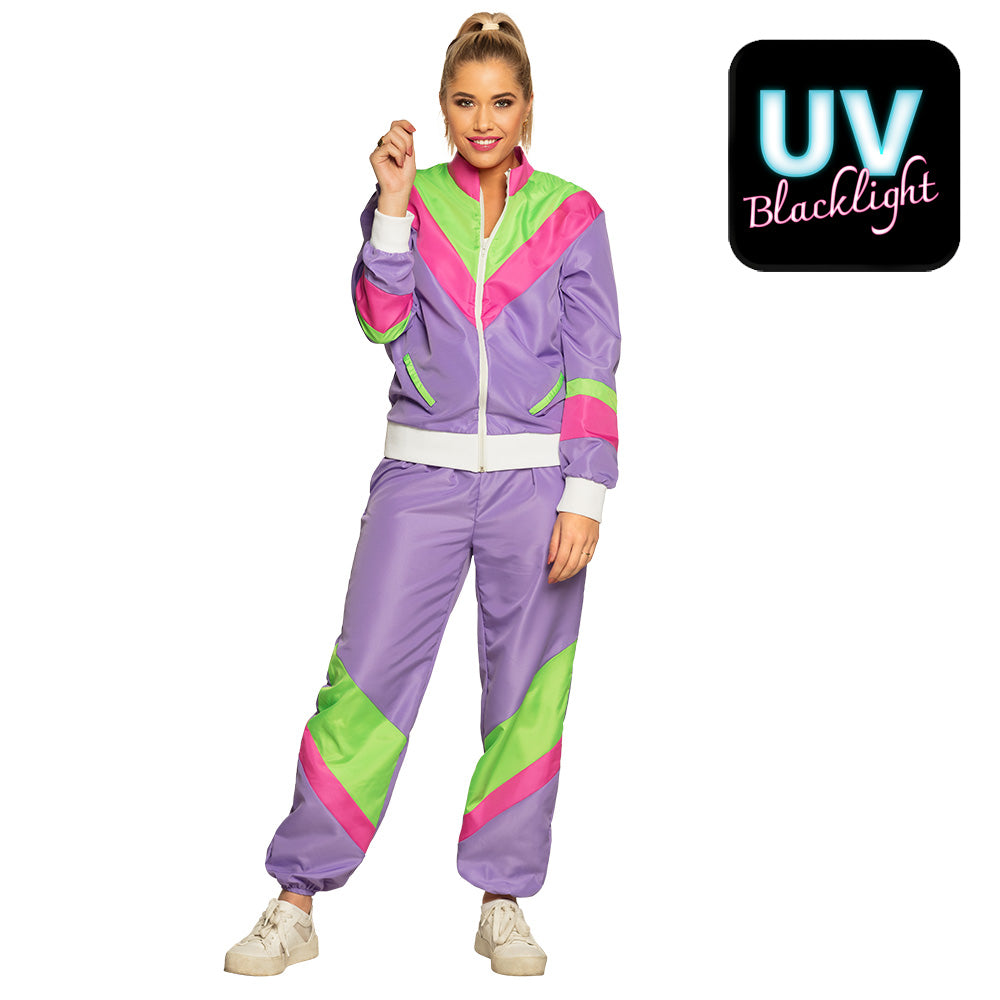 Retro 80s Tracksuit in Purple UV for Women and Men S M L XL typical 80s style 7