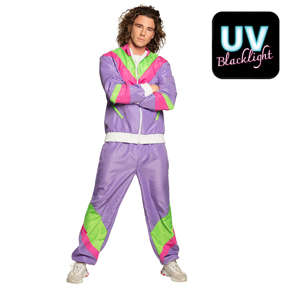 Retro 80s Tracksuit in Purple UV for Women and Men S M L XL typical 80s style 11