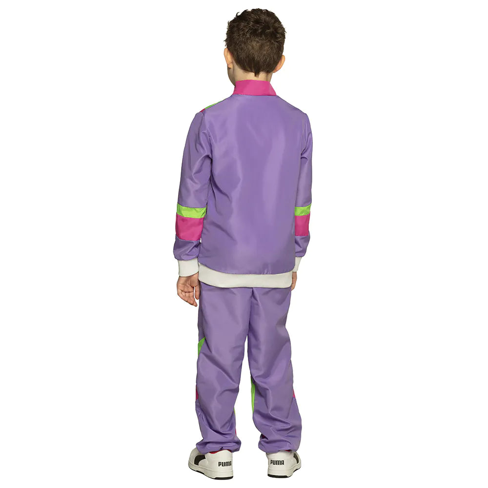 Retro 80s UV tracksuit for children, size 10-12 years, neon costume 7