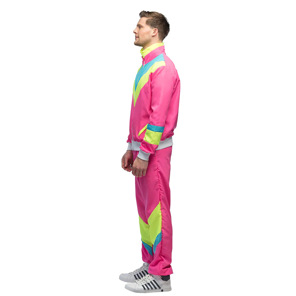 Trainingsanzug Retro Herren 80-er neon-rosa UV in 2 Größen 9