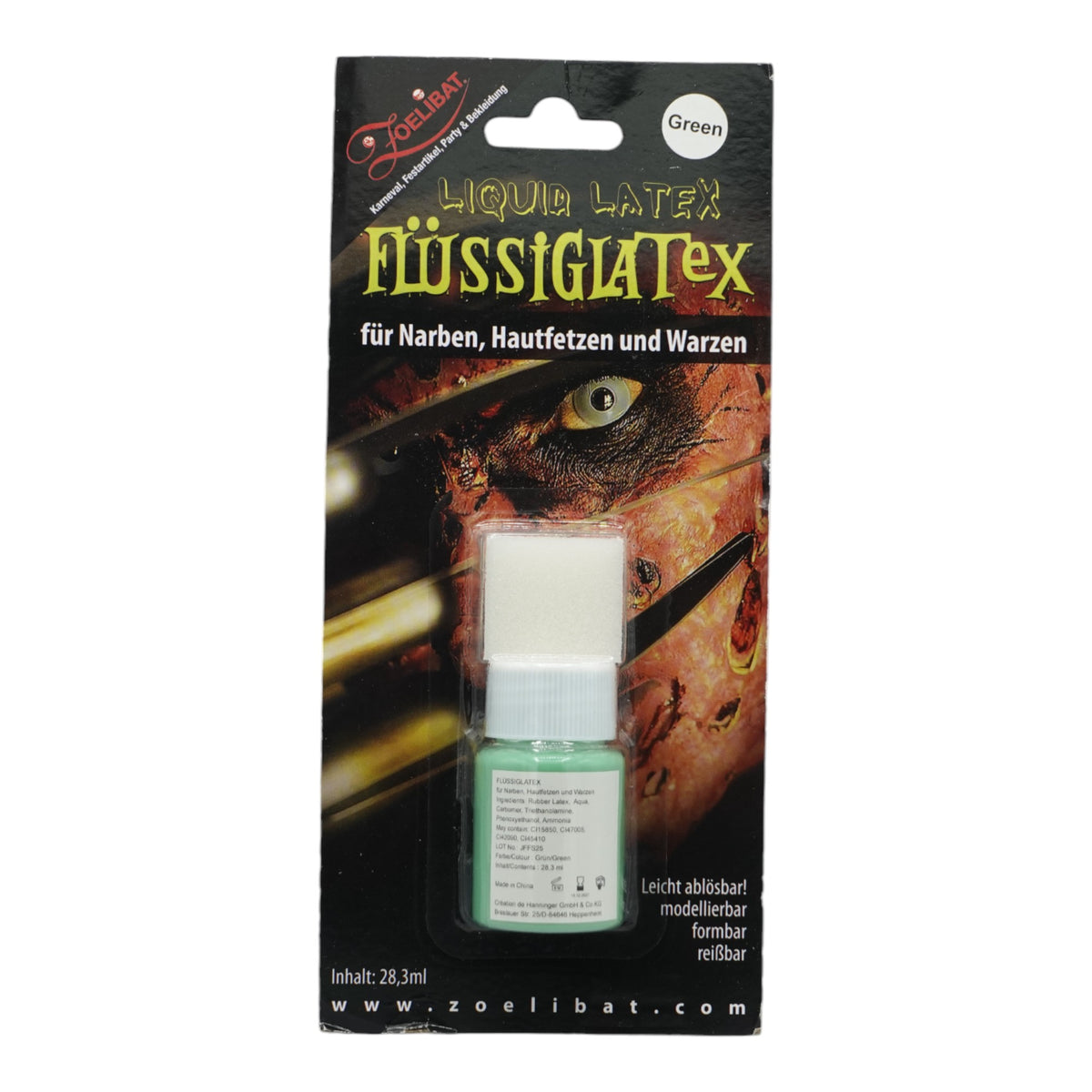 Zoelibat Flüssiges Latex Farbe Grün 28,3 ml für Narben Hautfetzen Warzen 2