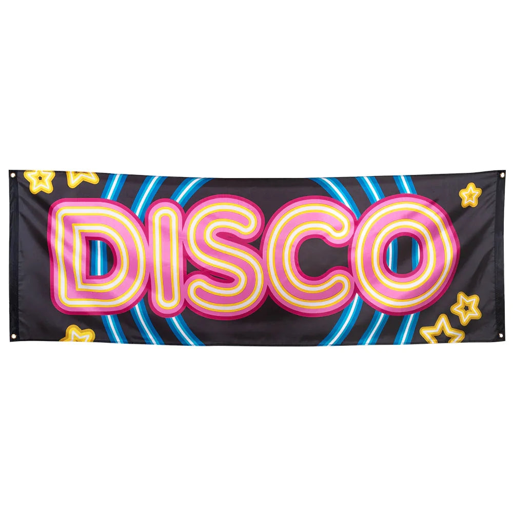 Disco-Banner 74x220 cm Party Deko für Disco Karneval Events