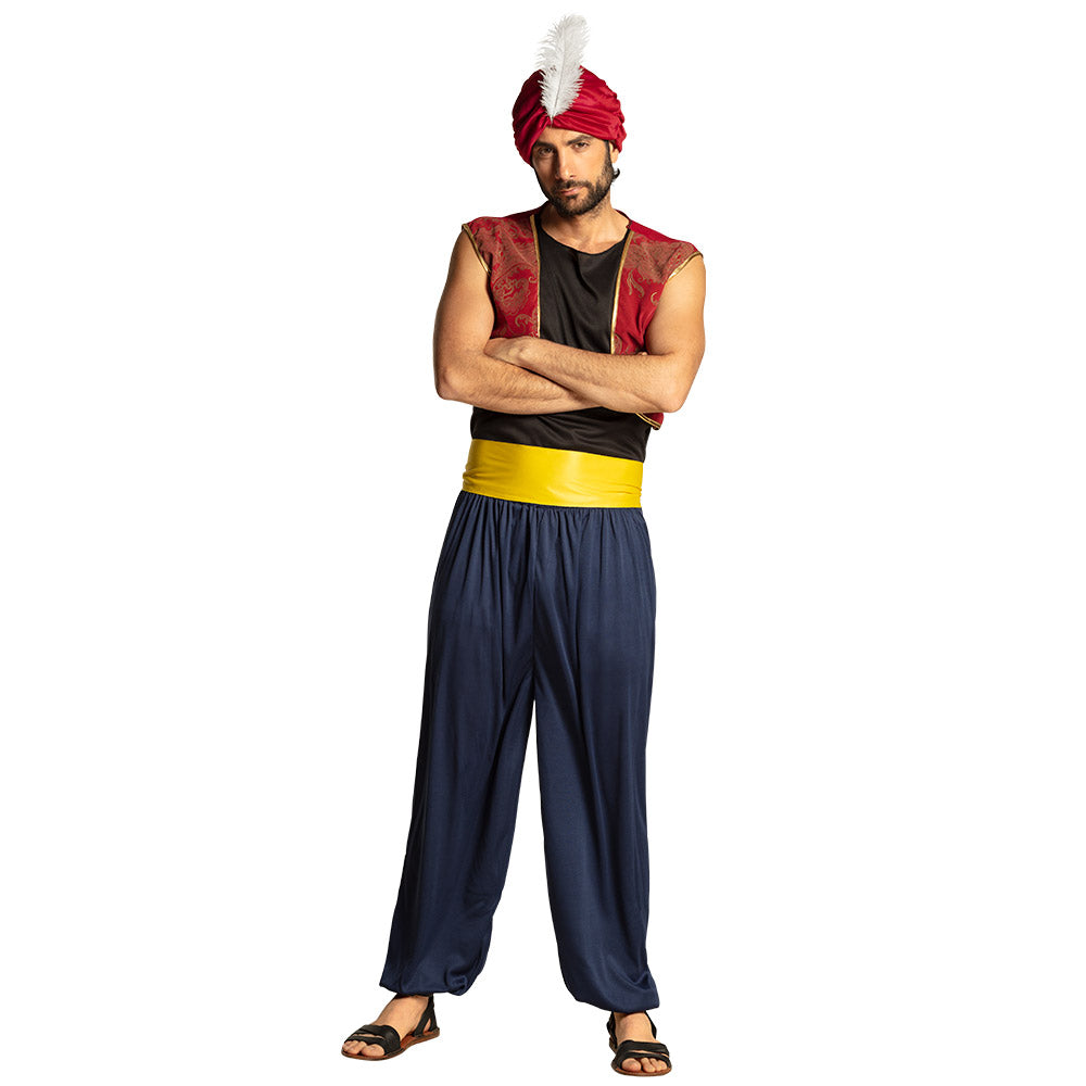 Erwachsenenkostüm Aziz – 3-teiliges Orient-Outfit mit Weste, Hose & Turban M/L