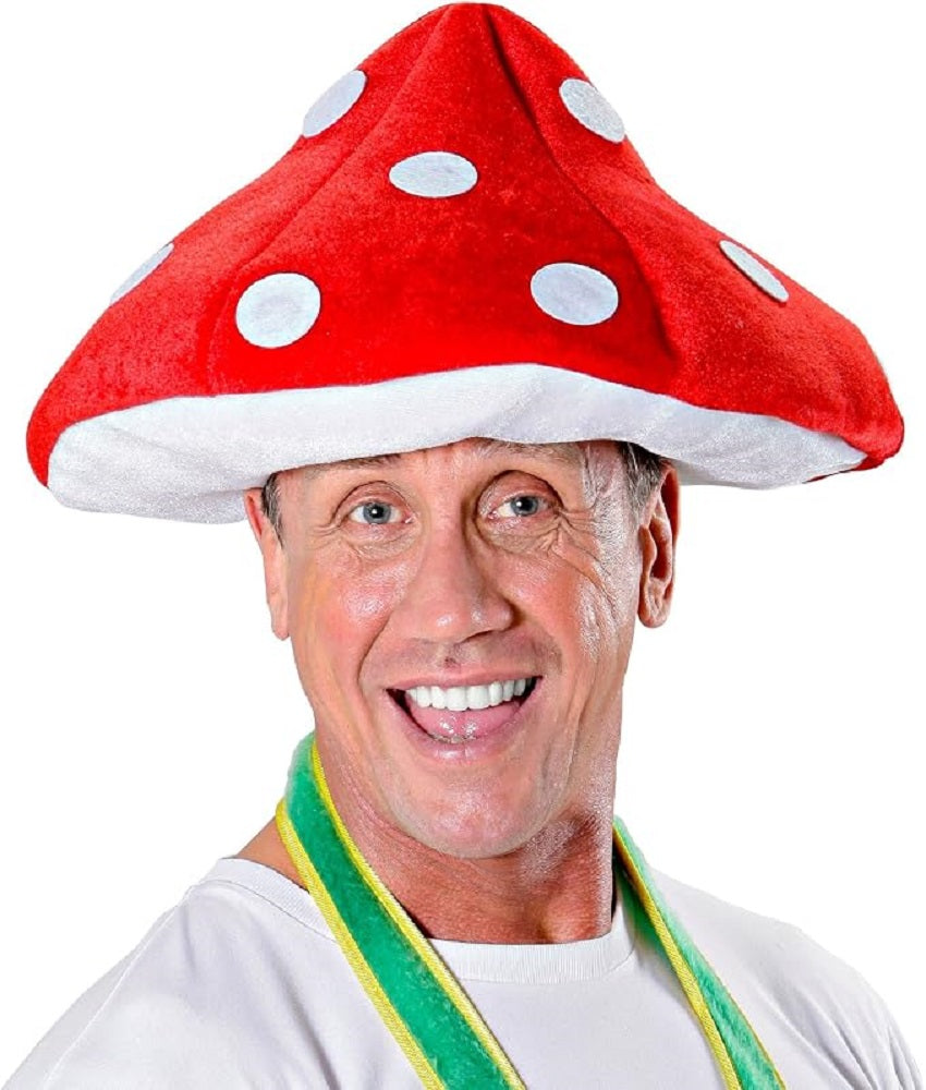 Fliegenpilz Hut rot weiß gepunktet ideal für Märchenkostüme Einheitsgröße Erwachsene Pilzhut für Fasching 2