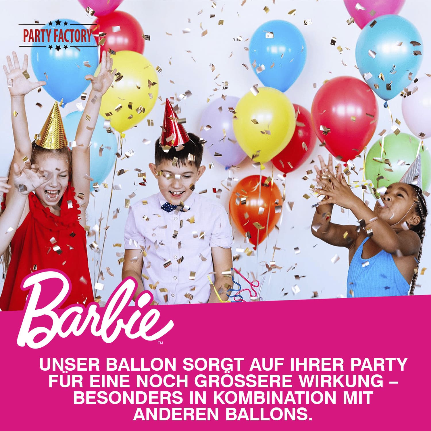 Folienballon Barbie pink weiß rund ø45 cm 6