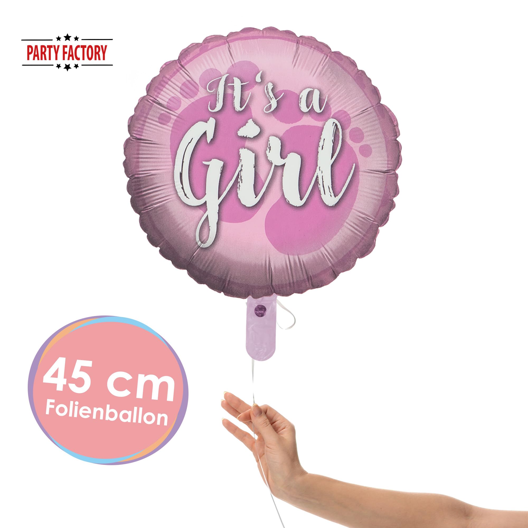 Folienballon Gender Reveal its a Girl rund 45cm 2