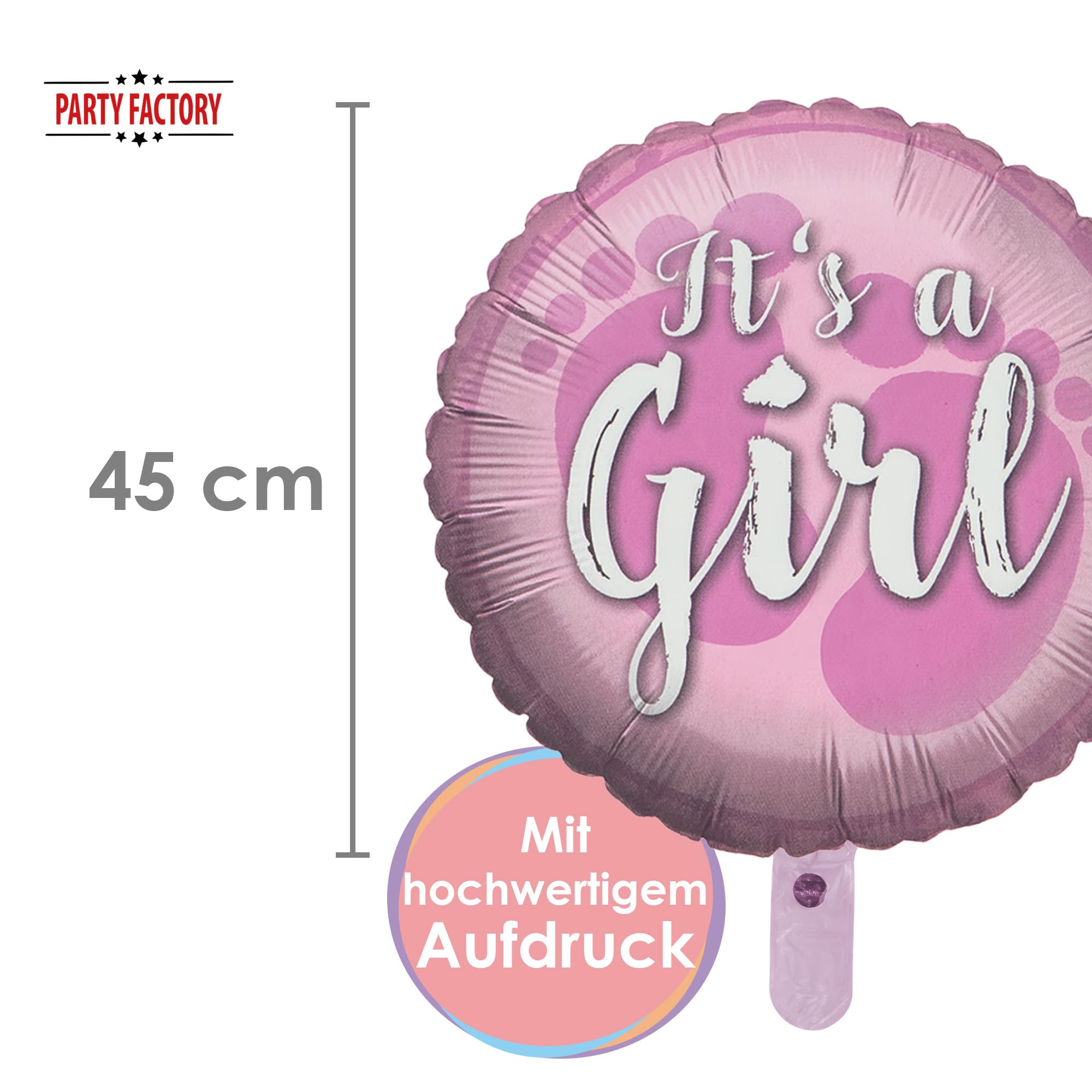 Folienballon Gender Reveal its a Girl rund 45cm 4