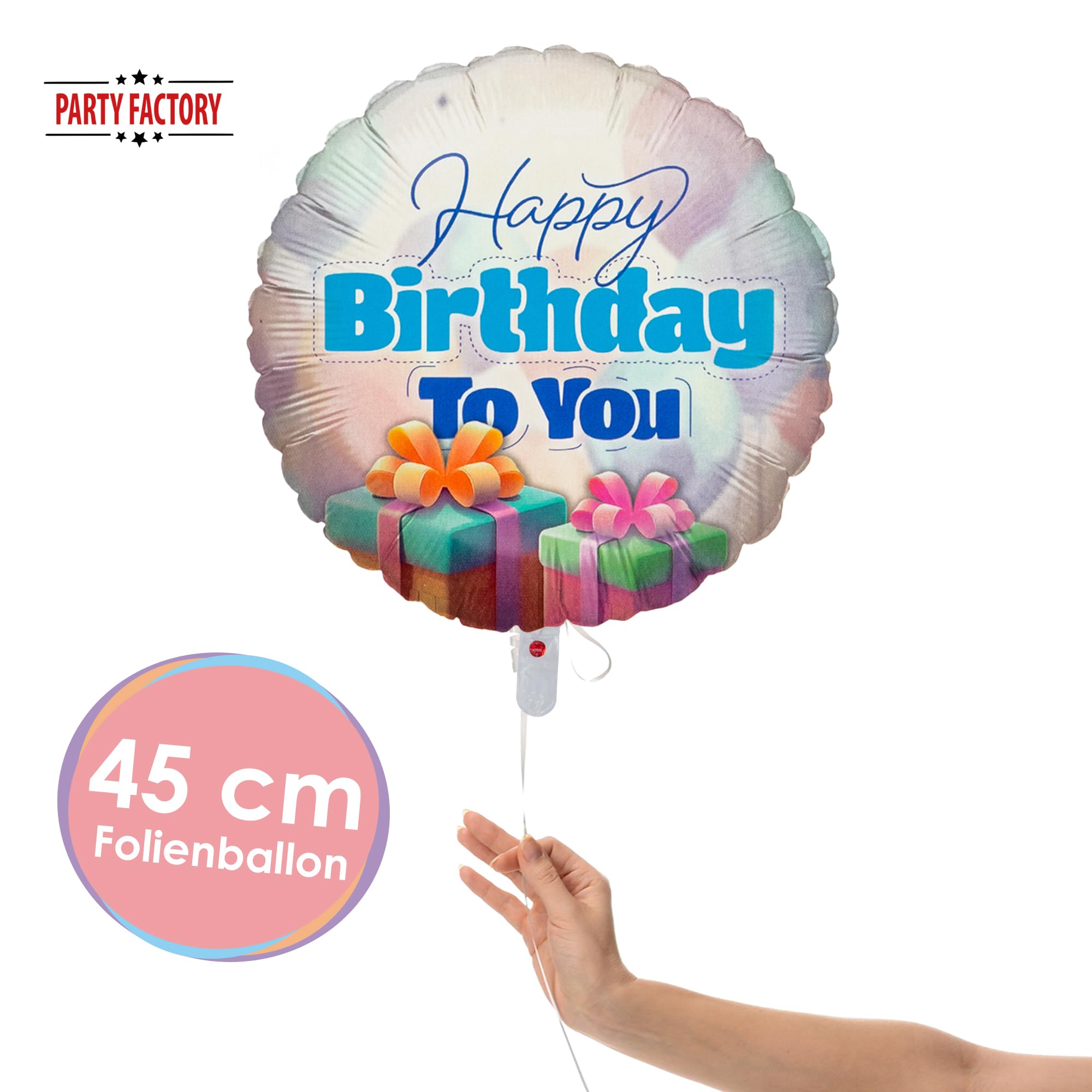 Folienballon Happy Birthday Pastel Rund 45cm Motiv 2 2