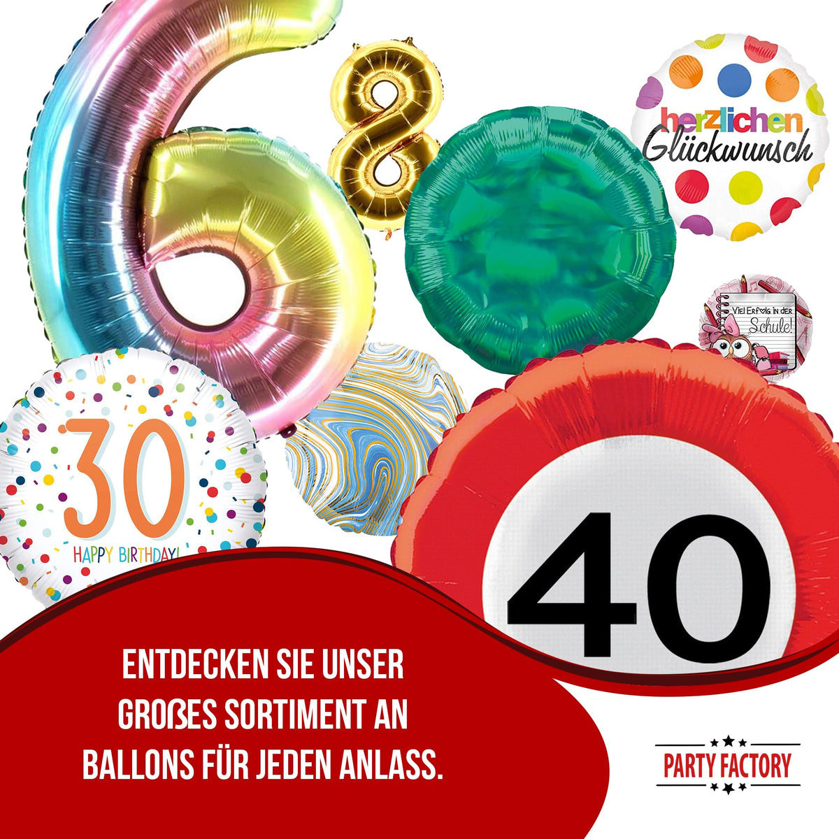 Folienballon Happy Birthday Watercolor Rund 45cm 7