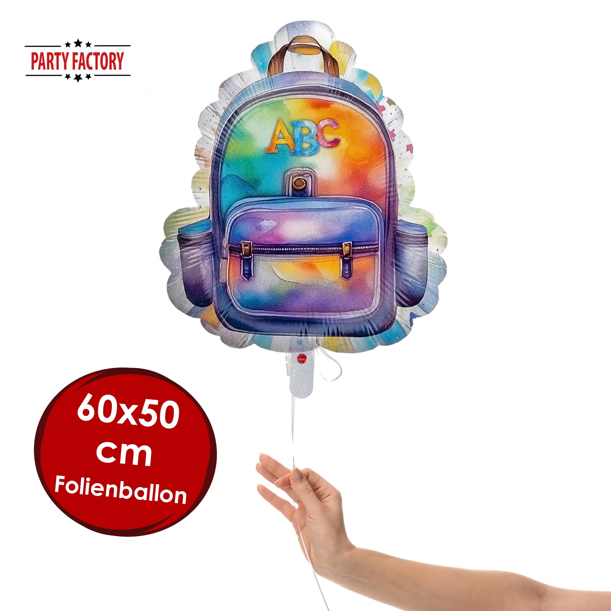 Folienballon Back to school Rucksack neutral lila 45cm Motiv 3 3