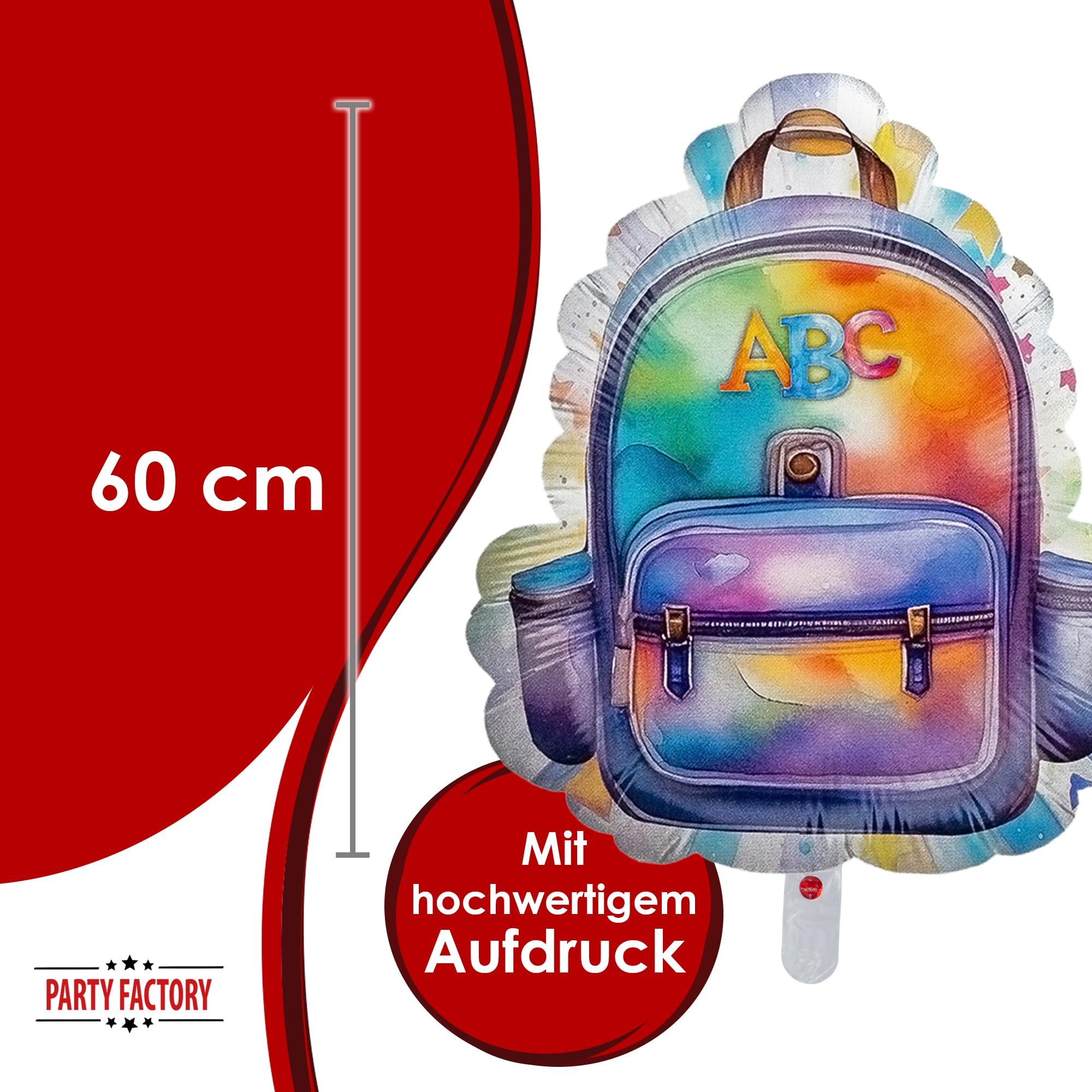 Folienballon Back to school Rucksack neutral lila 45cm Motiv 3 6