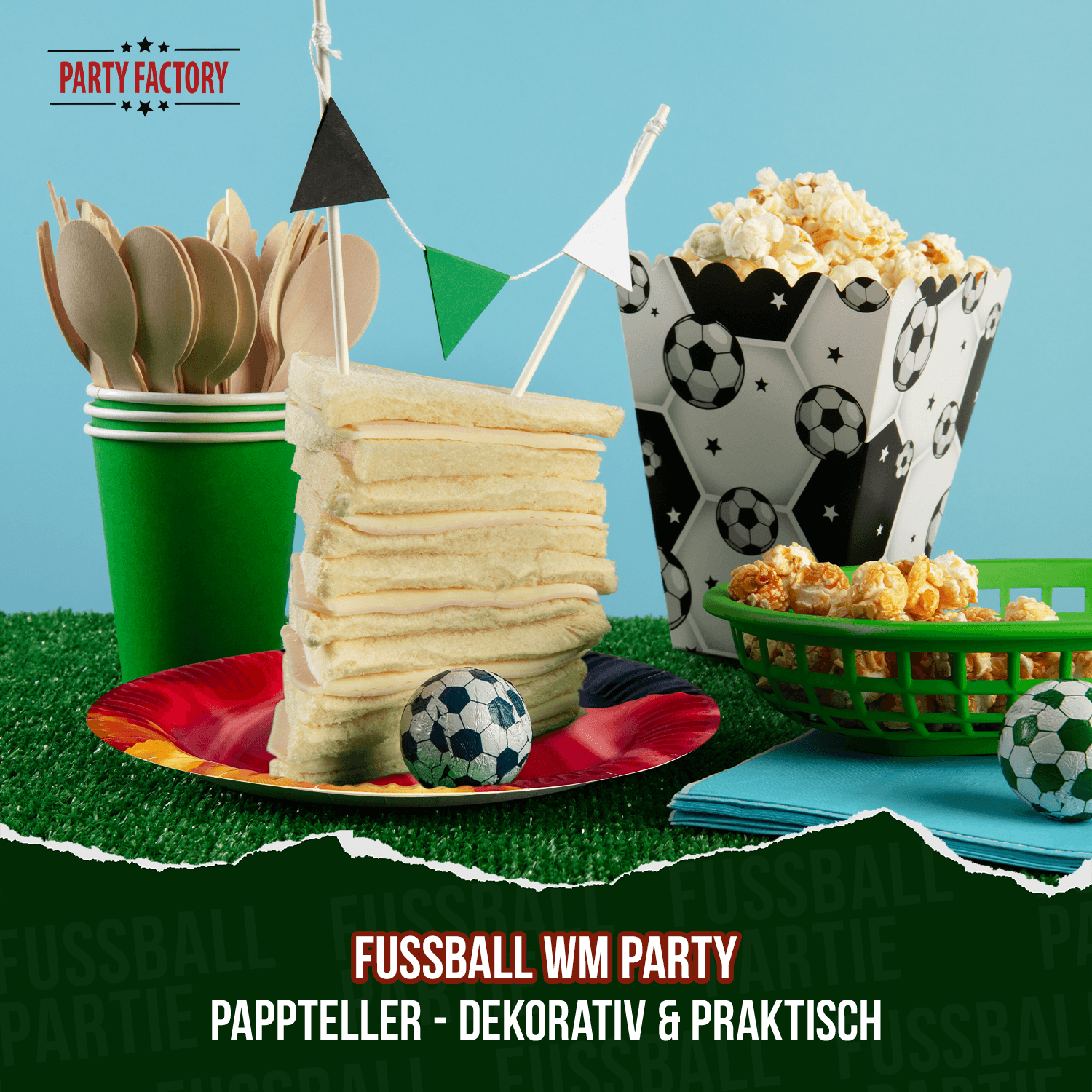 Fußball WM Pappteller Deutschland Flagge 23 cm 8er Set Party Deko 4