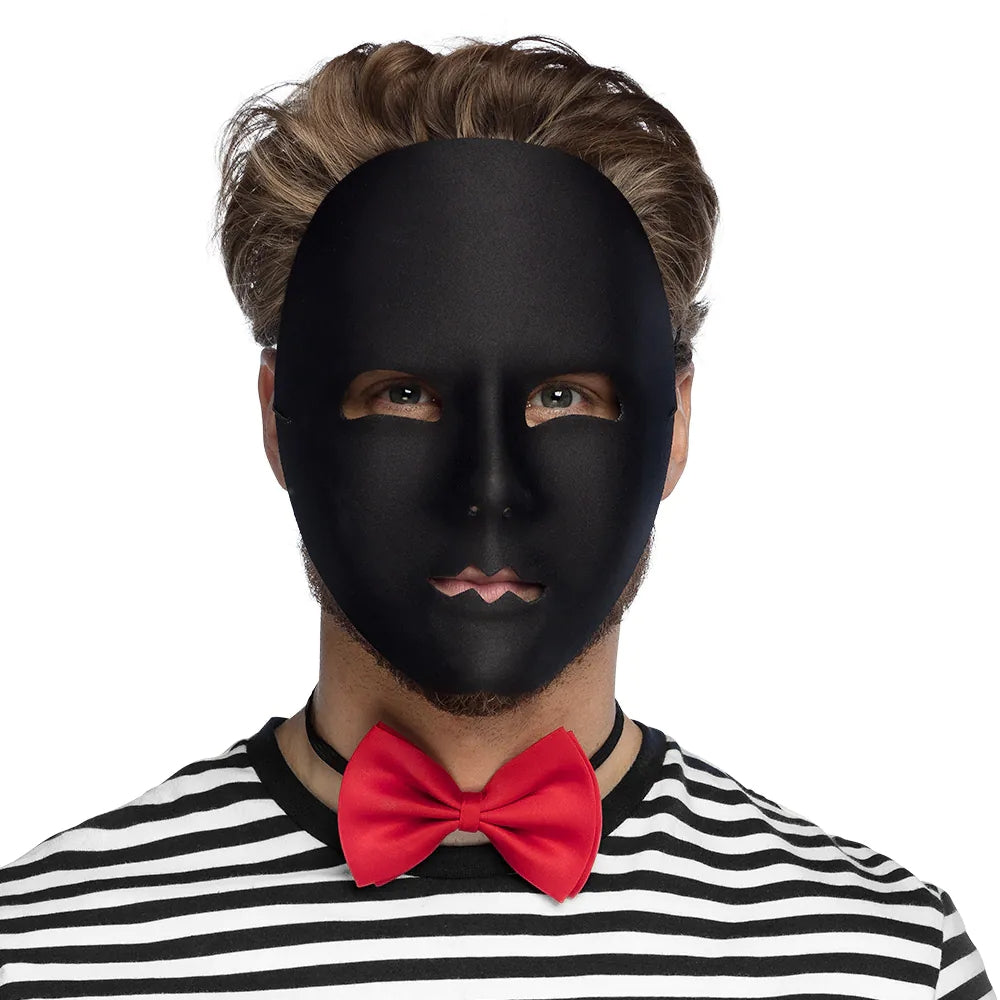 Gesichtsmaske Pantomime schwarz neutrale Maske für Karneval, Theater Party 3