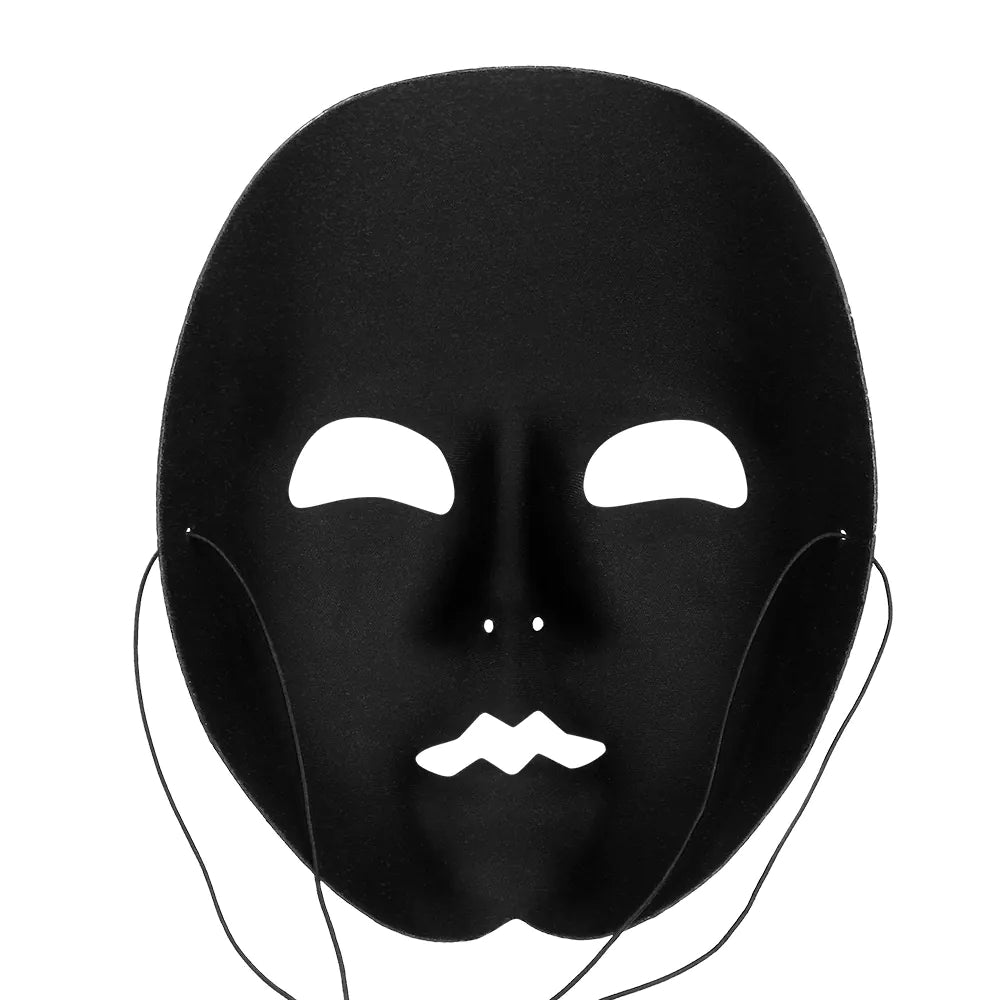 Gesichtsmaske Pantomime schwarz neutrale Maske für Karneval, Theater Party 2
