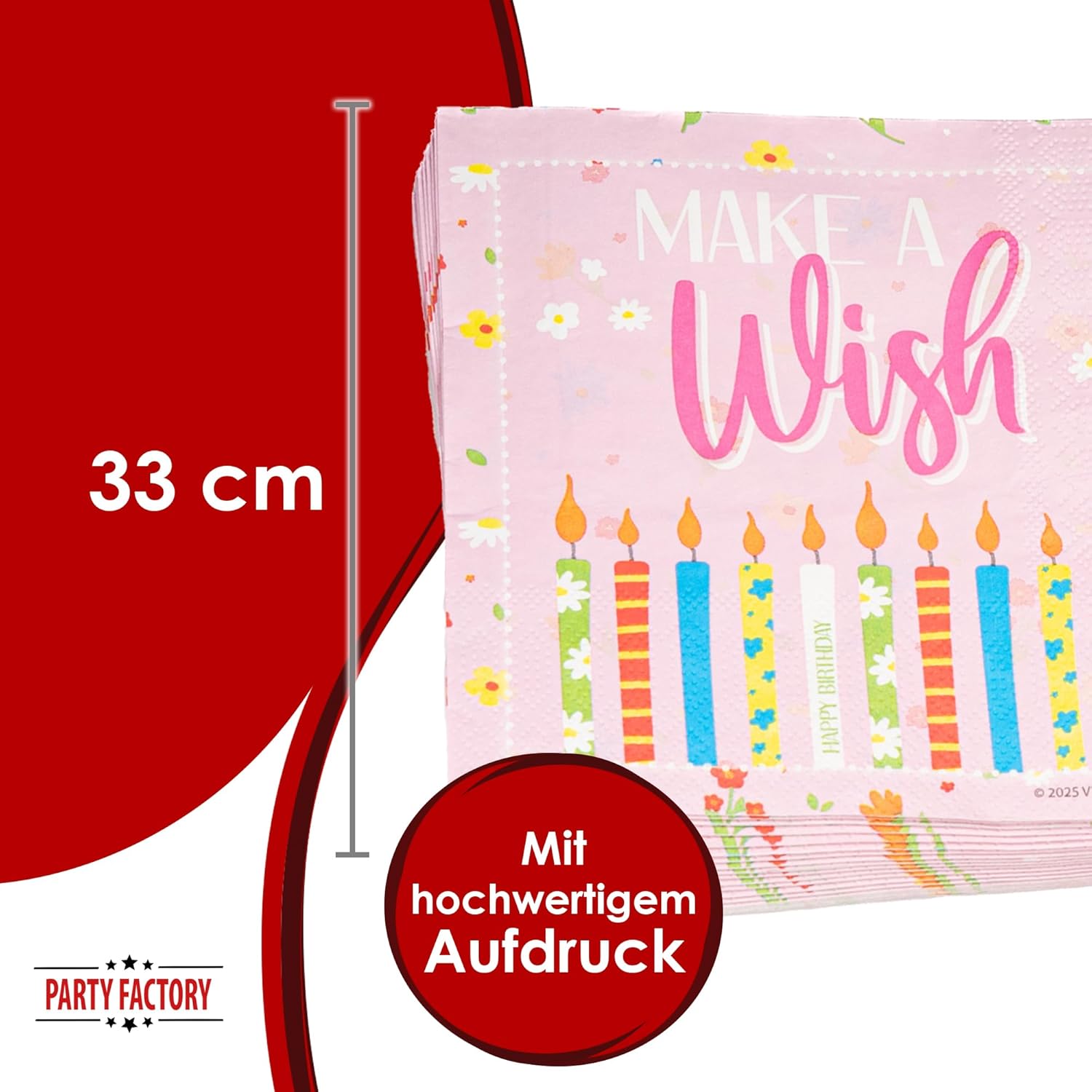 Happy Birthday Pink Napkins 3-ply 20s 2