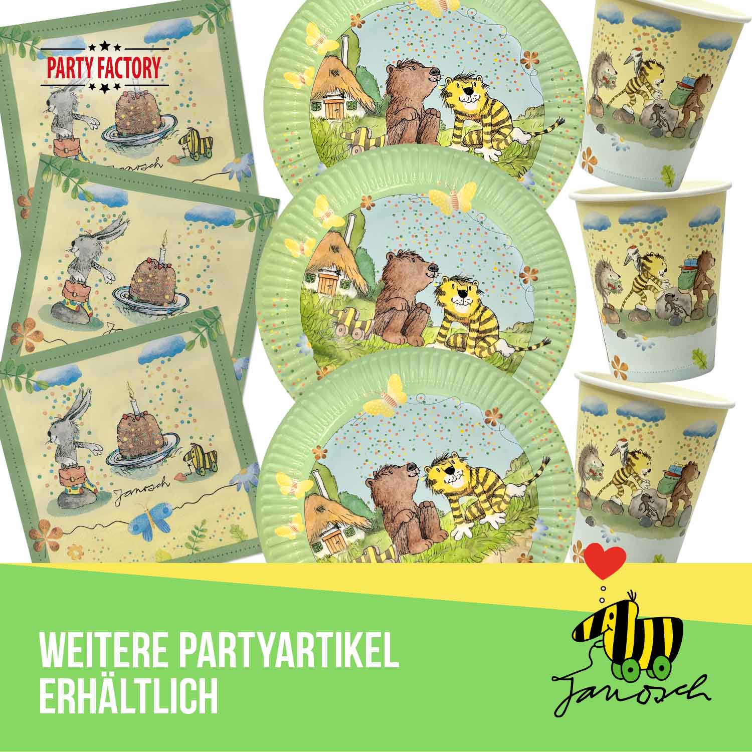 Janosch pastellig Pappbecher 250 ml 8er 4