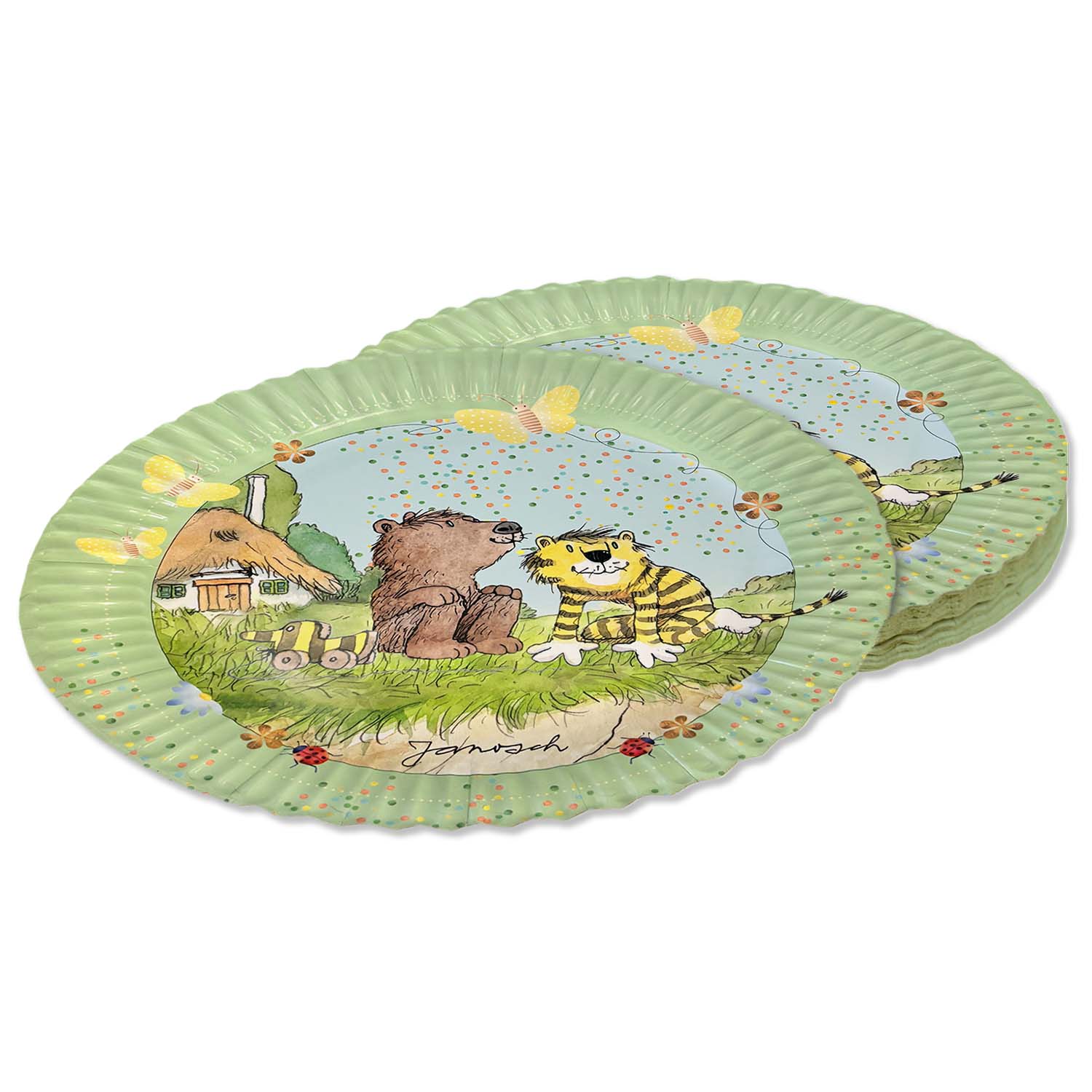 Janosch pastellig Pappteller 23cm 8er 1