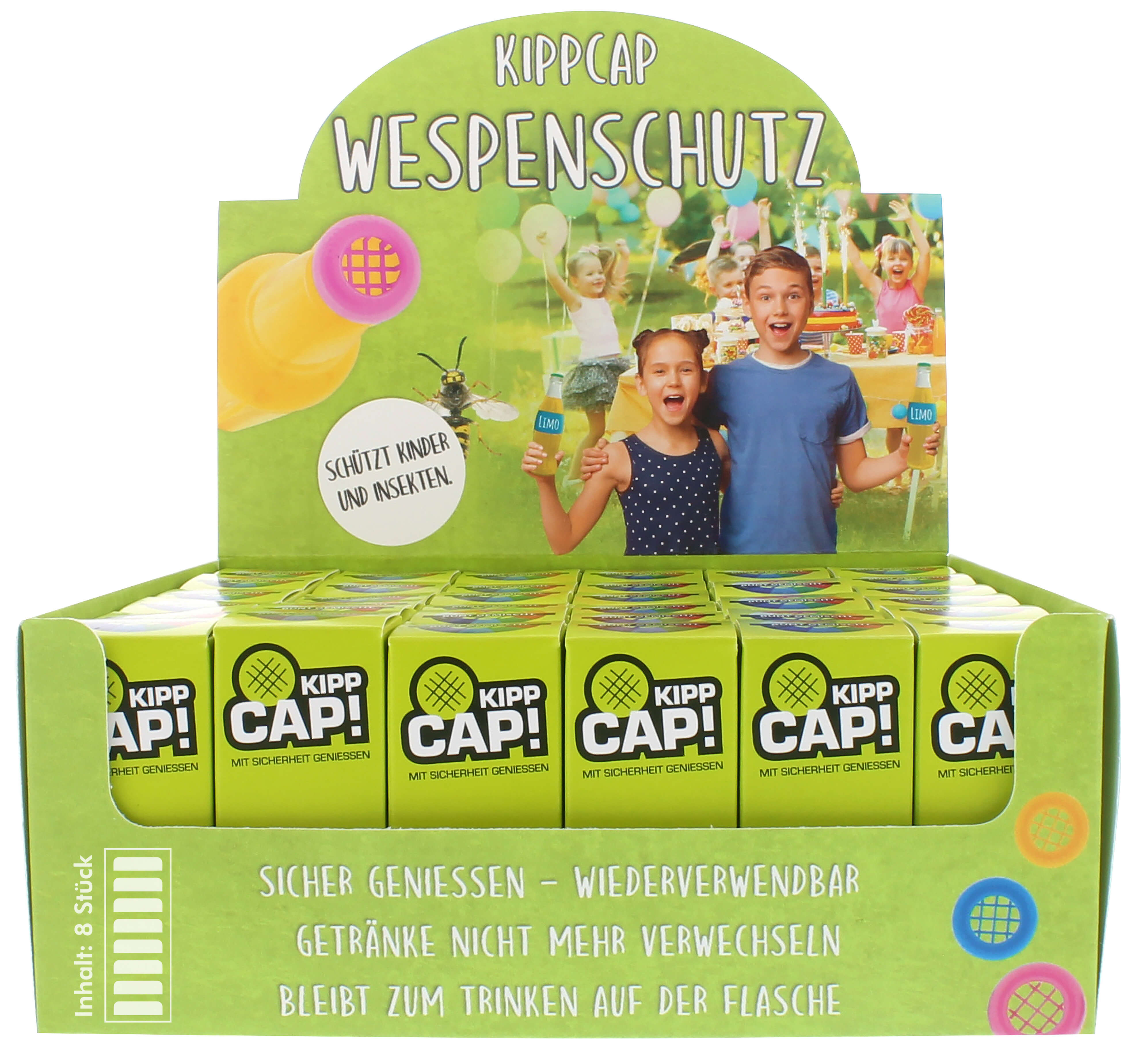 KippCap Insktenschutz Flaschenaufsatz im 36er Display Kids 1