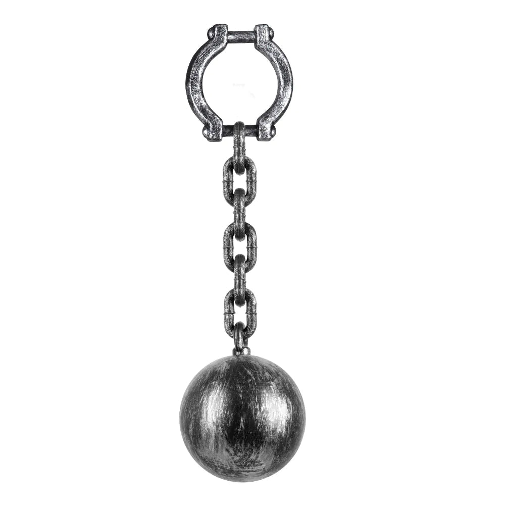 Kugel mit Kette Deluxe 53 cm Kostüm-Accessoire für Sträfling Gefangener 2