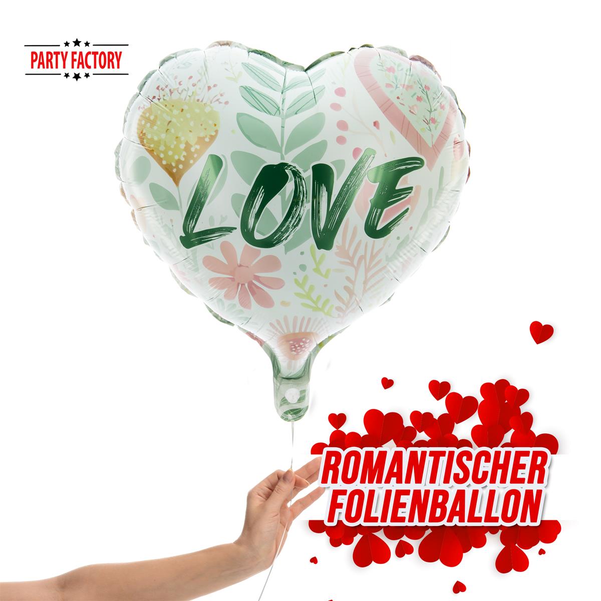 Party Factory Folienballon Herz Ø45cm grün Love 2