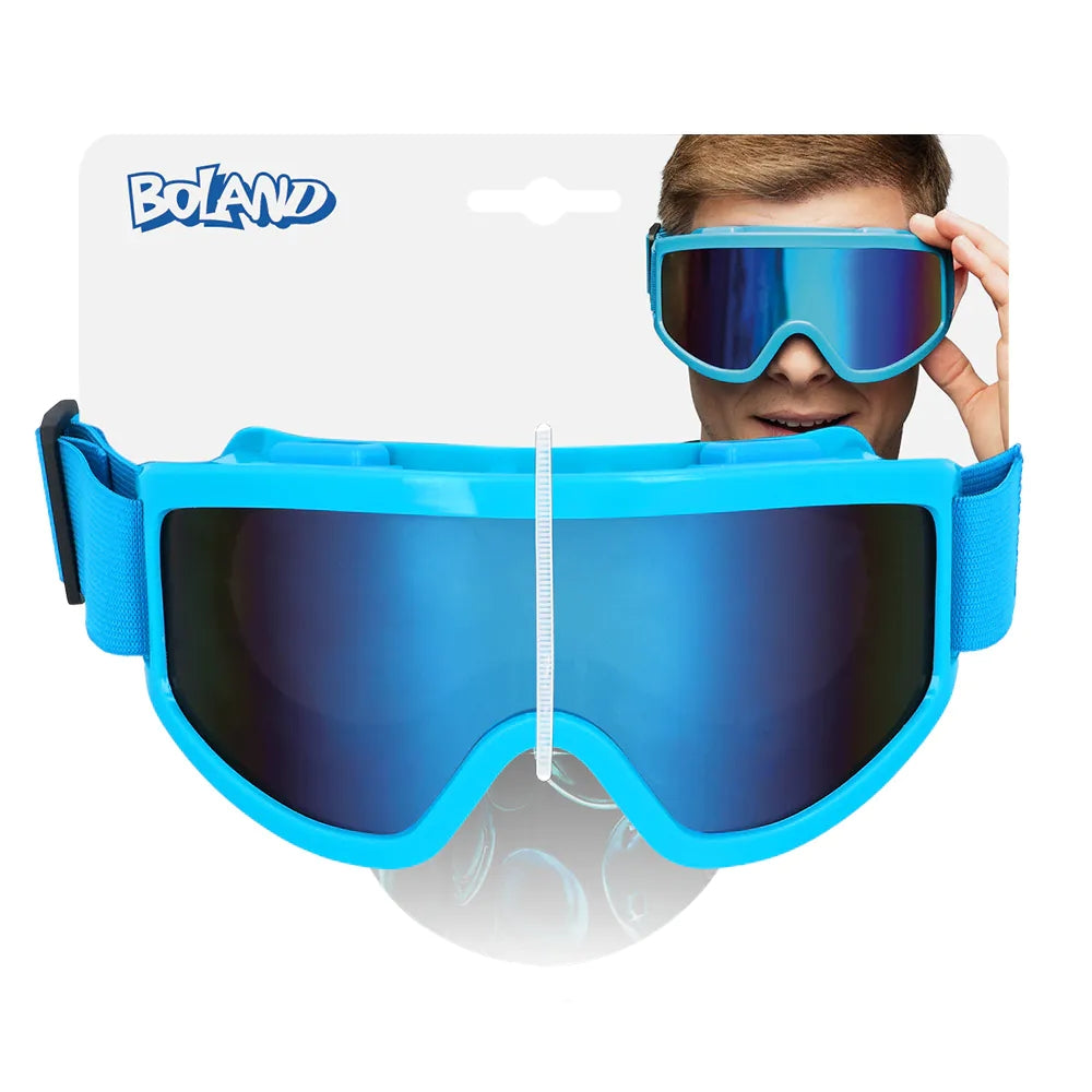 Party Skibrille neonblau UV Neon Festival Brille mit Spiegelgläsern 6