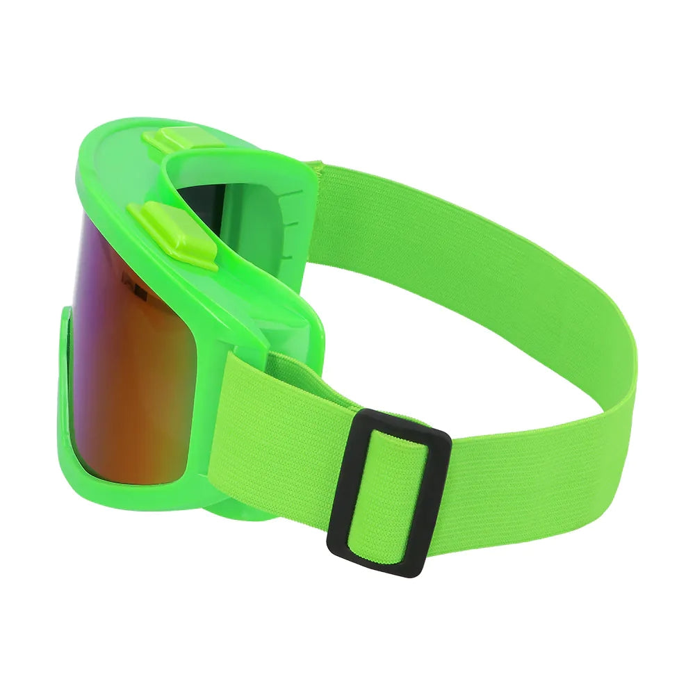 Party Skibrille neongrün UV Neon Festival Brille mit Spiegelgläsern 5