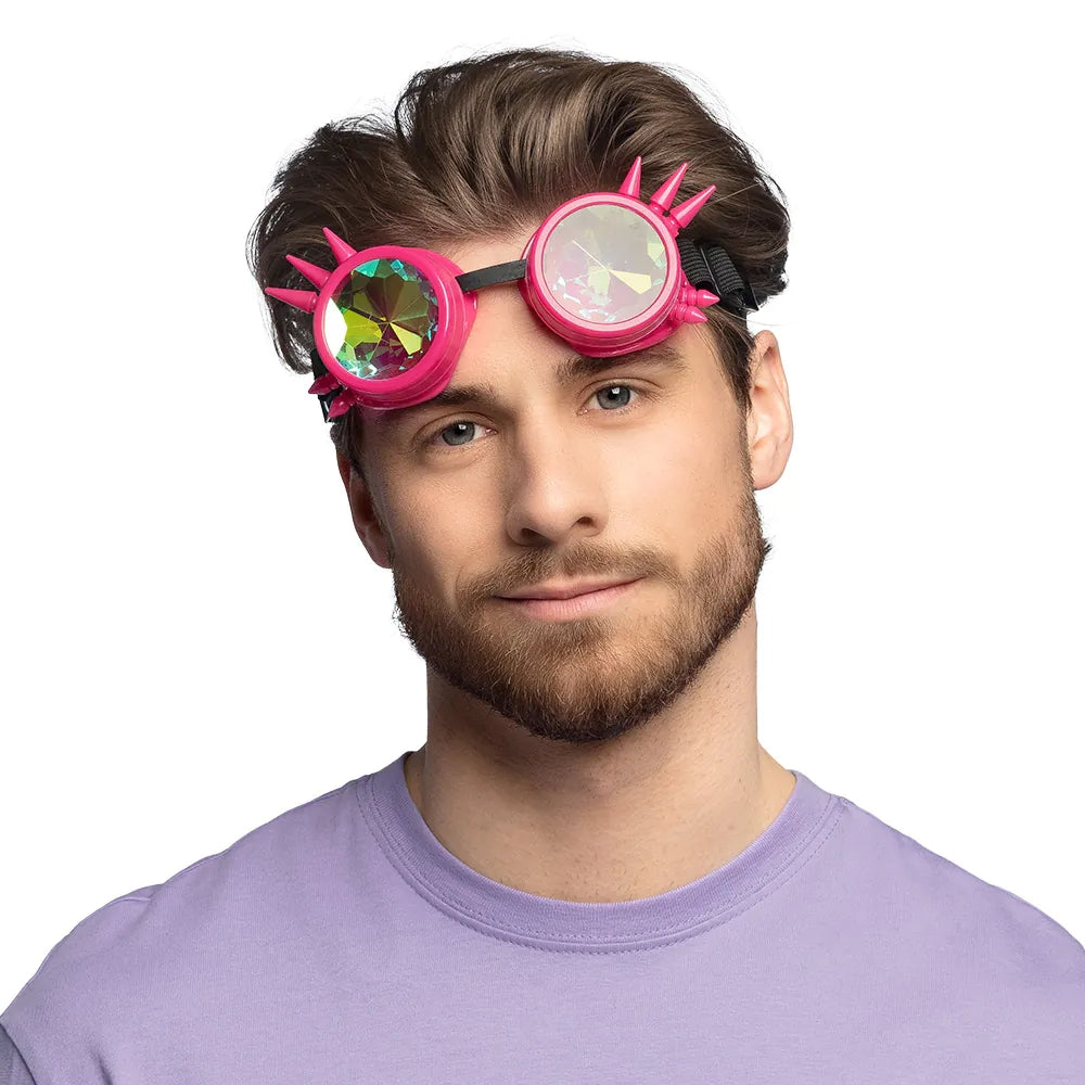 Partybrille Festival rosa neon Prisma Brille für Rave