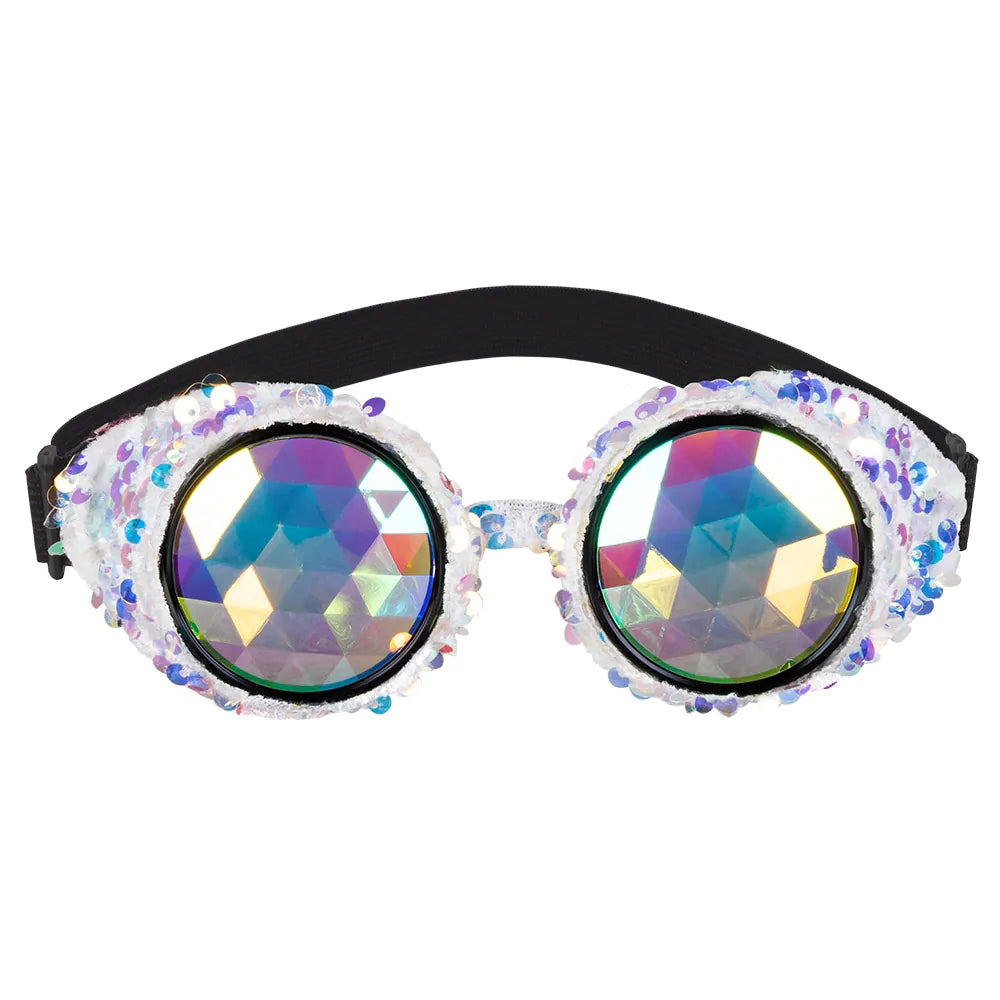 Partybrille Mirage silber glitzer Festivalbrille für Party 2