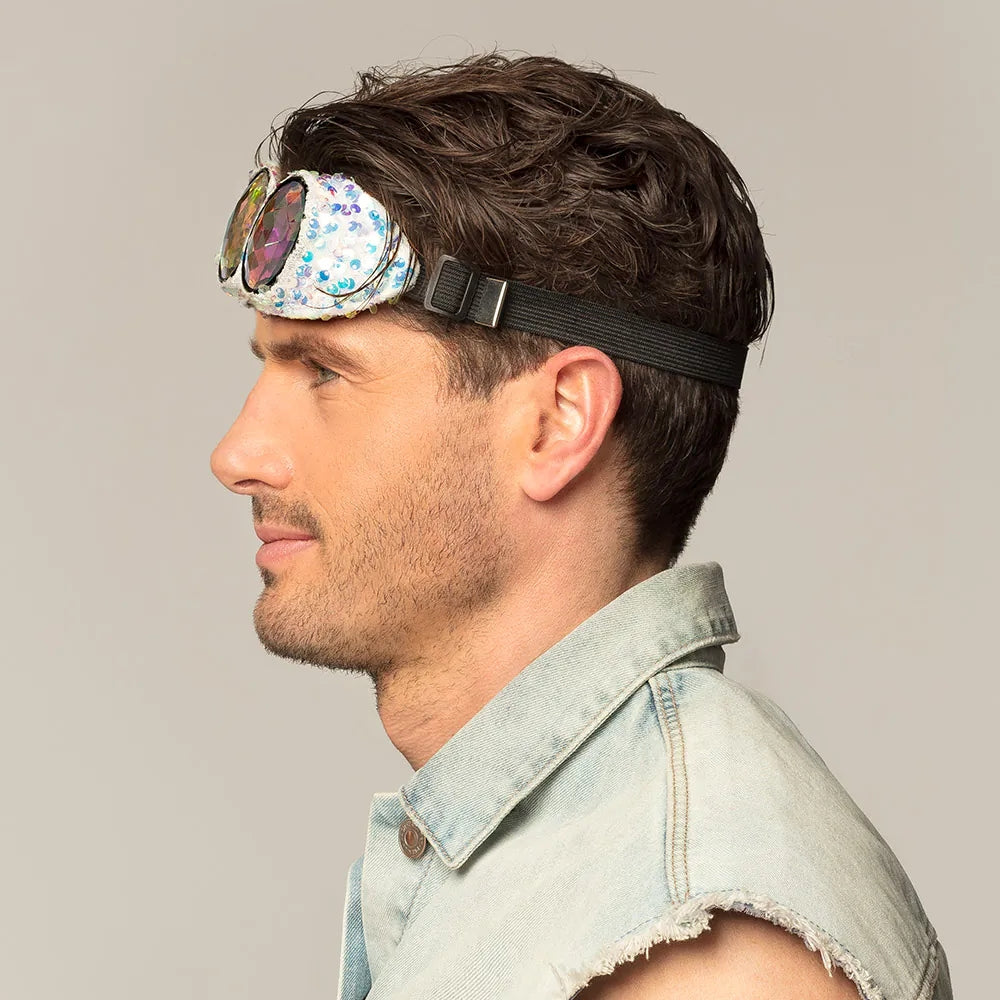Partybrille Mirage silber glitzer Festivalbrille für Party 5