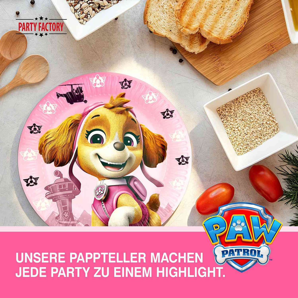 Paw Patrol Skye Pappteller 23cm 8er-Pack pink 6
