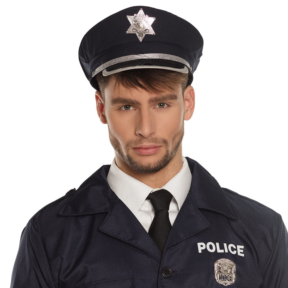Polizisten Mütze verstellbare Polizei Kappe für Polizisten Kostüm 1