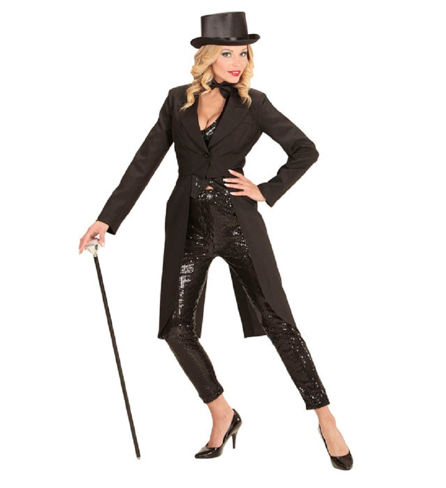 Showtime Damen Frack L XL schwarz Showgirl für Karneval und Party 3