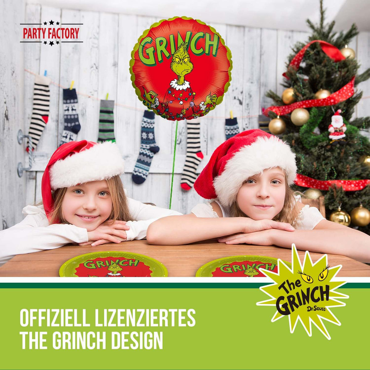 The Grinch Folienballon rund rot Ø 45cm 3