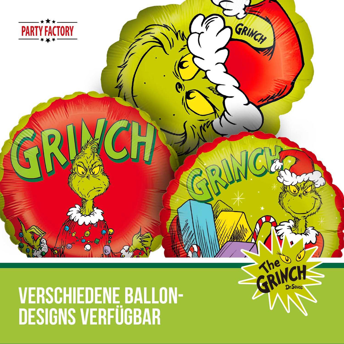 The Grinch Folienballon rund rot Ø 45cm 5