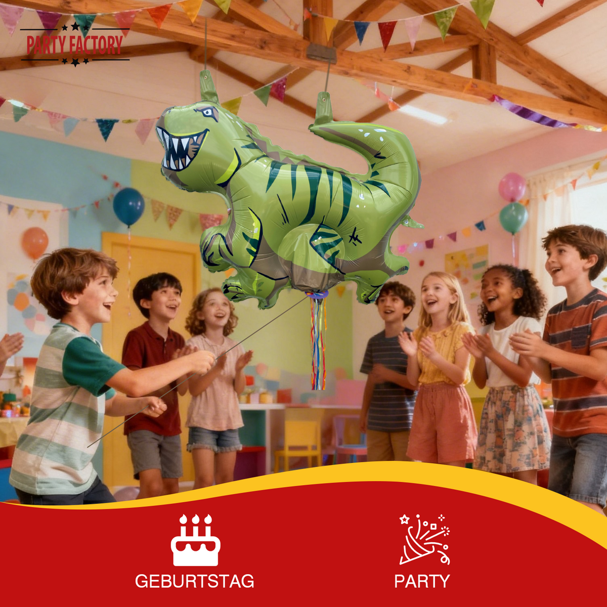 Zieh-Pinata Dino aufblasbar Luft Folie 105×90 cm 2