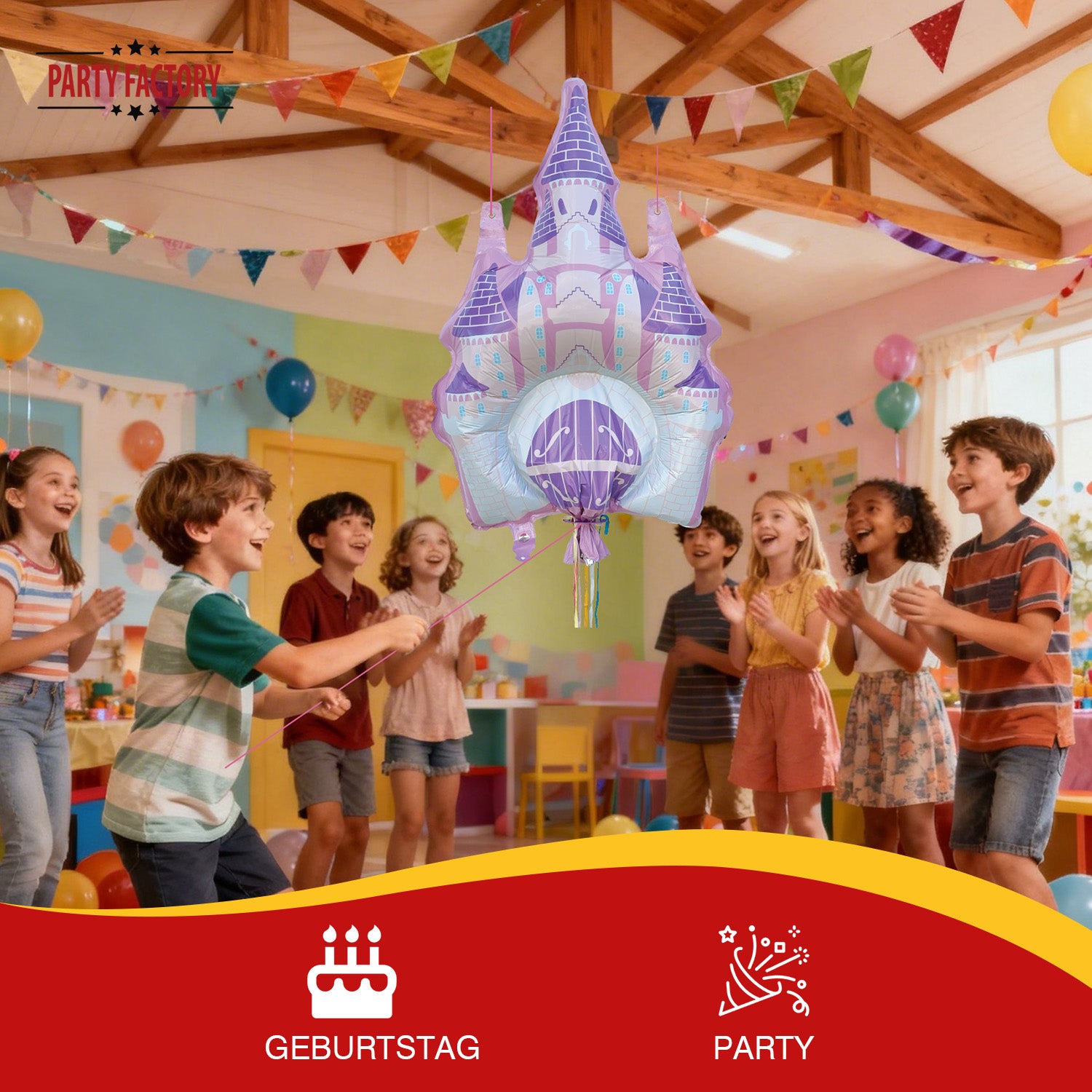 Zieh-Pinata Schloss aufblasbar Luft Folie 60×116 cm 2