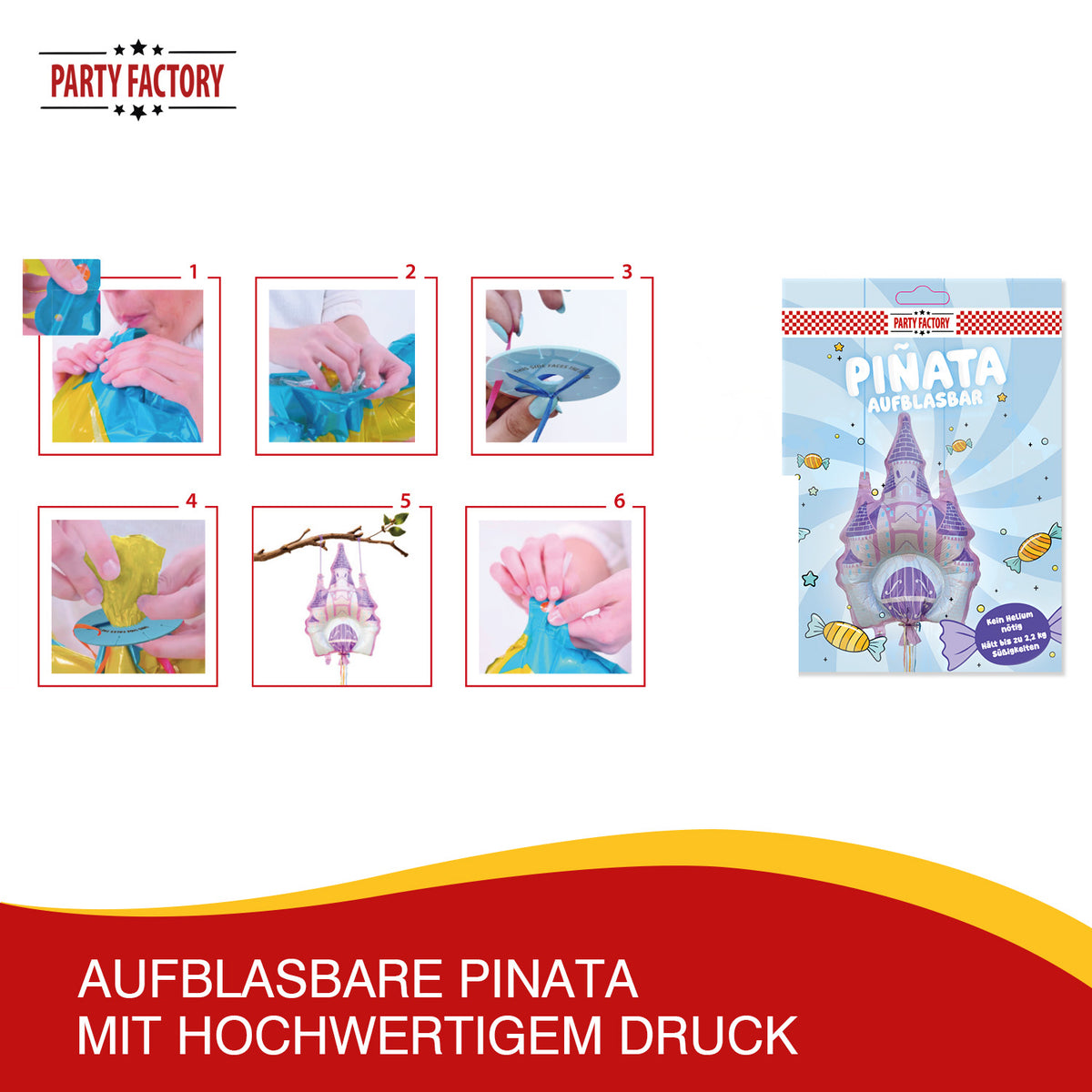 Zieh-Pinata Schloss aufblasbar Luft Folie 60×116 cm 3