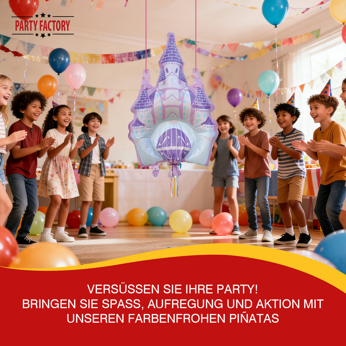Zieh-Pinata Schloss aufblasbar Luft Folie 60×116 cm 6