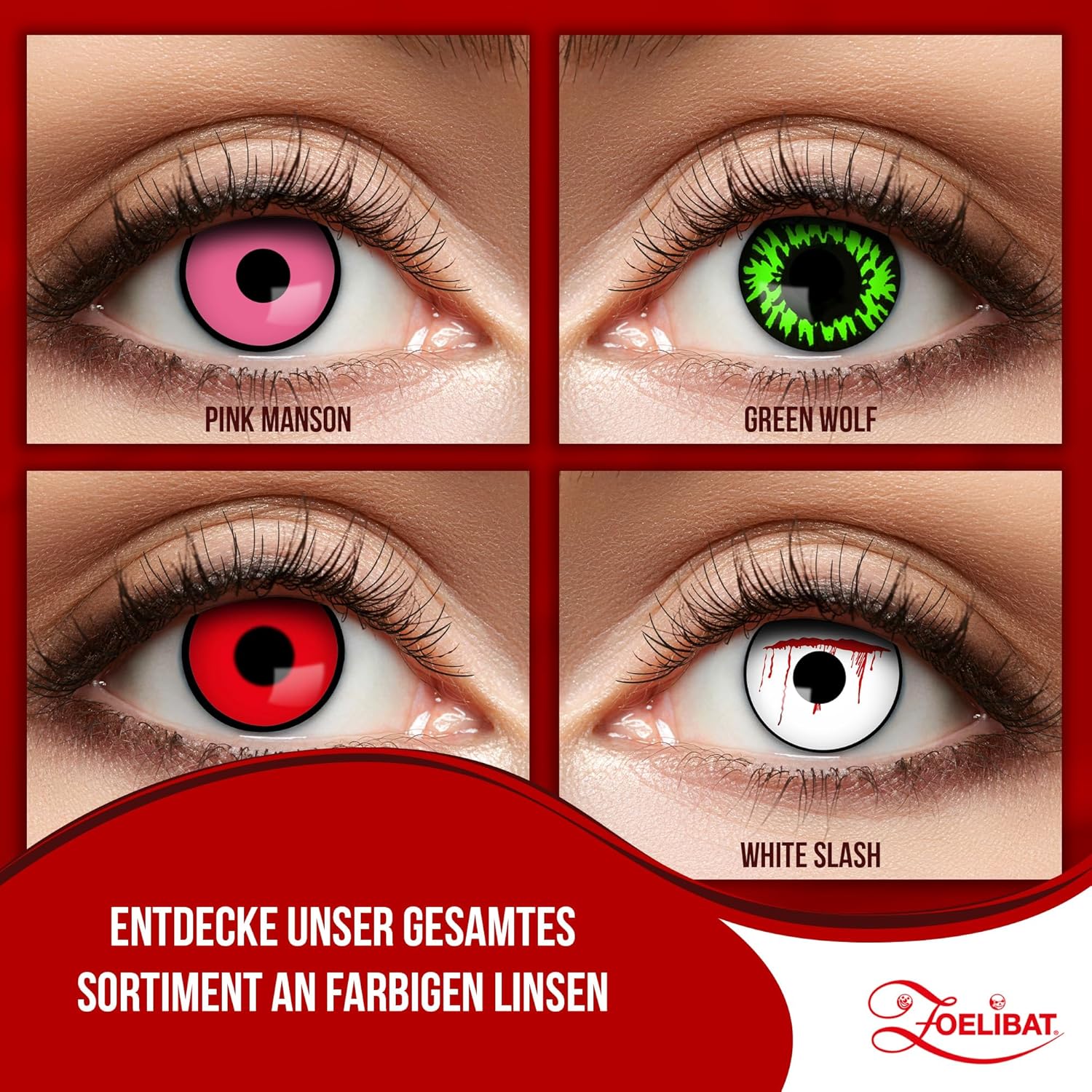 Zoelibat Eyecatcher Wochen-Kontaktlinsen Red Manson 7