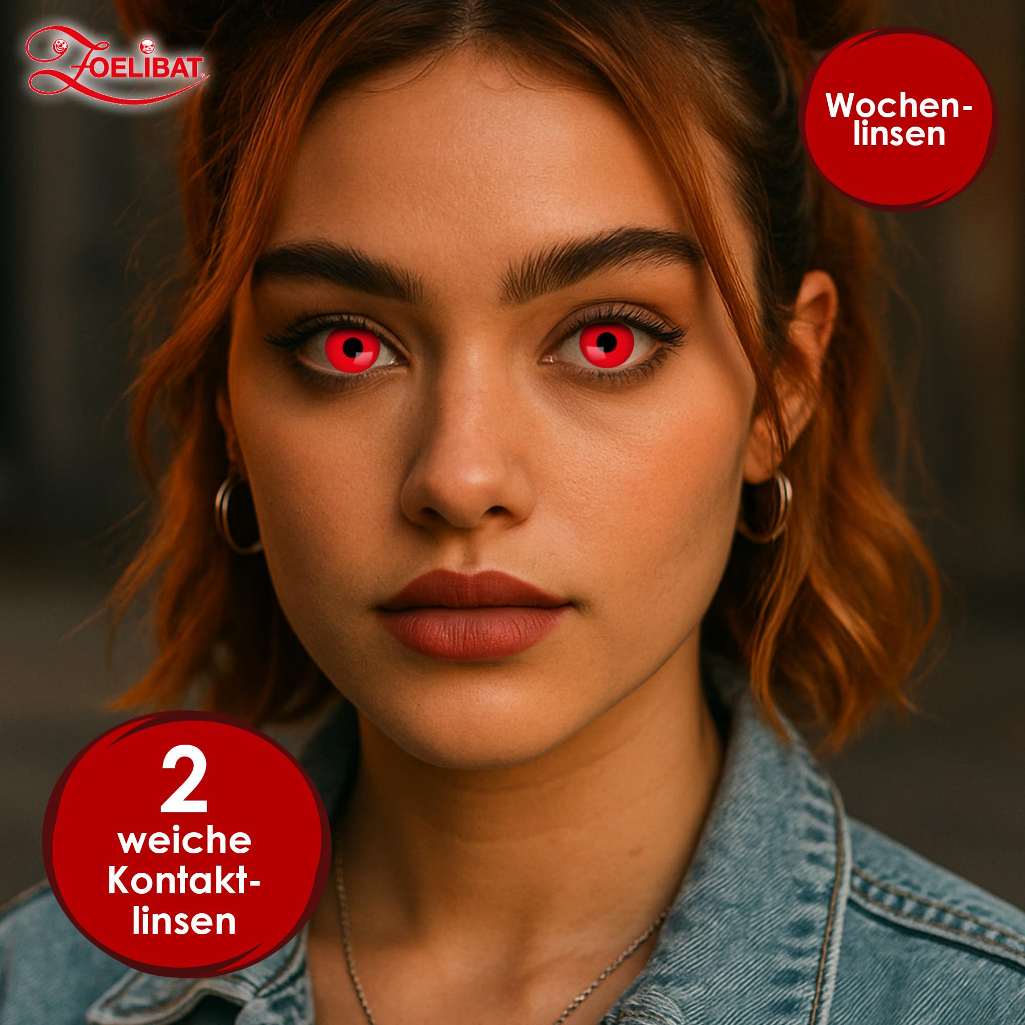 Zoelibat Eyecatcher Wochen-Kontaktlinsen Red Devil 2