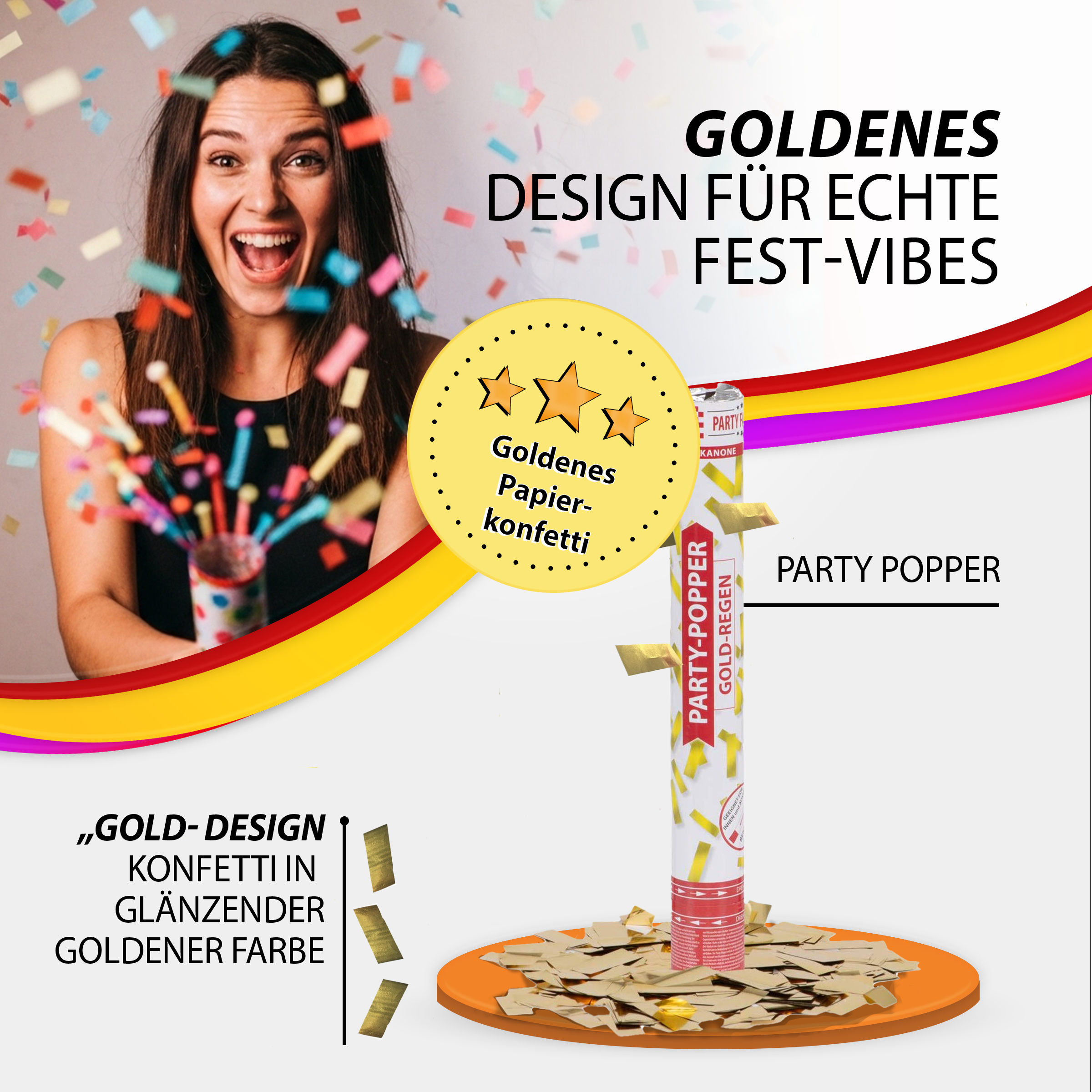 Party Poppers Gold Rain 3