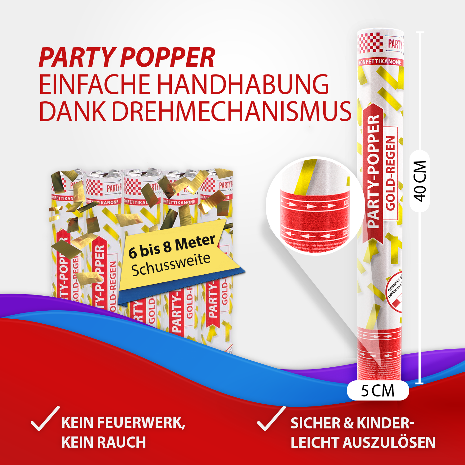 Party Poppers Gold Rain 4